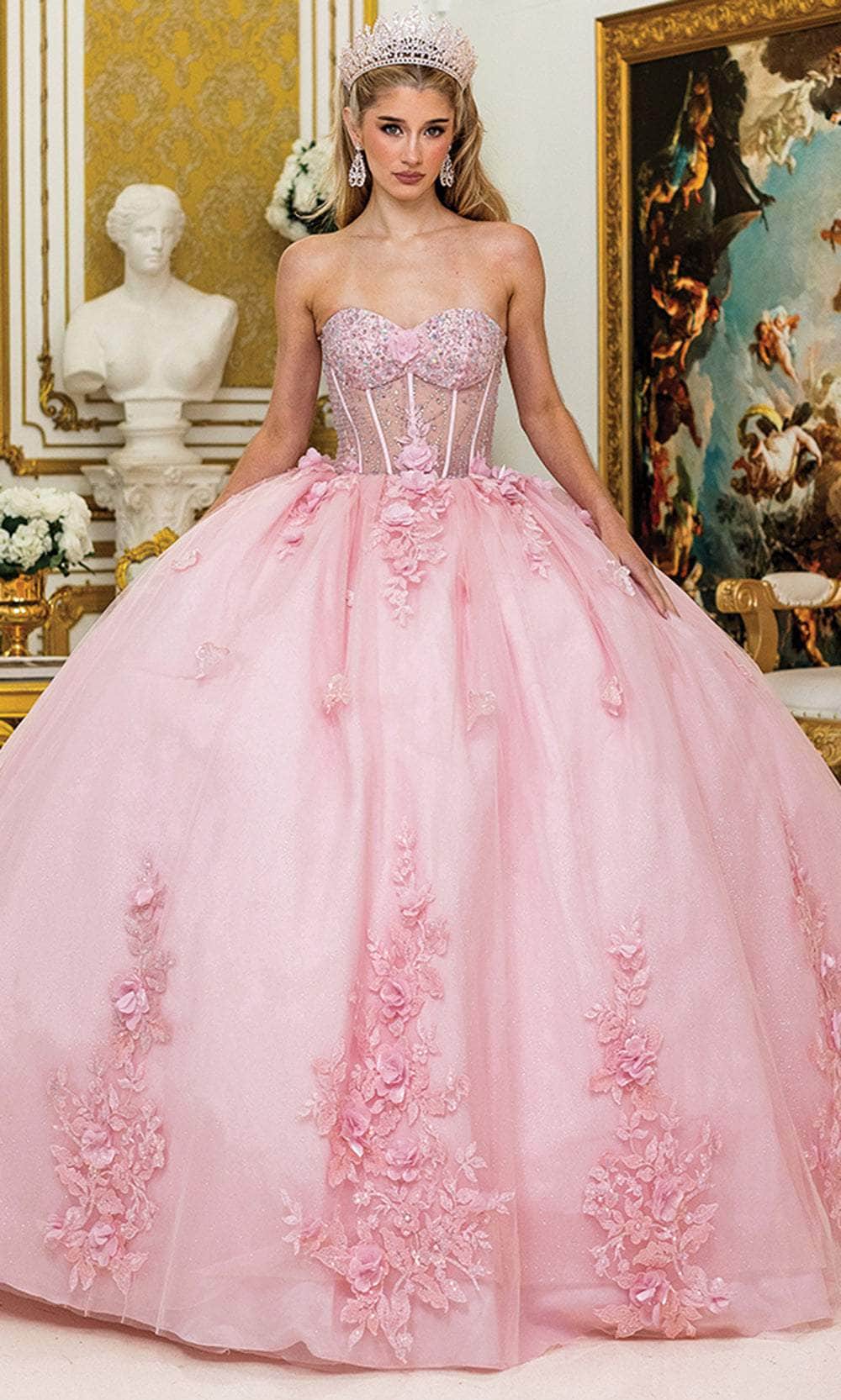 Dancing Queen 1949 - Strapless Embroidered Floral Ballgown