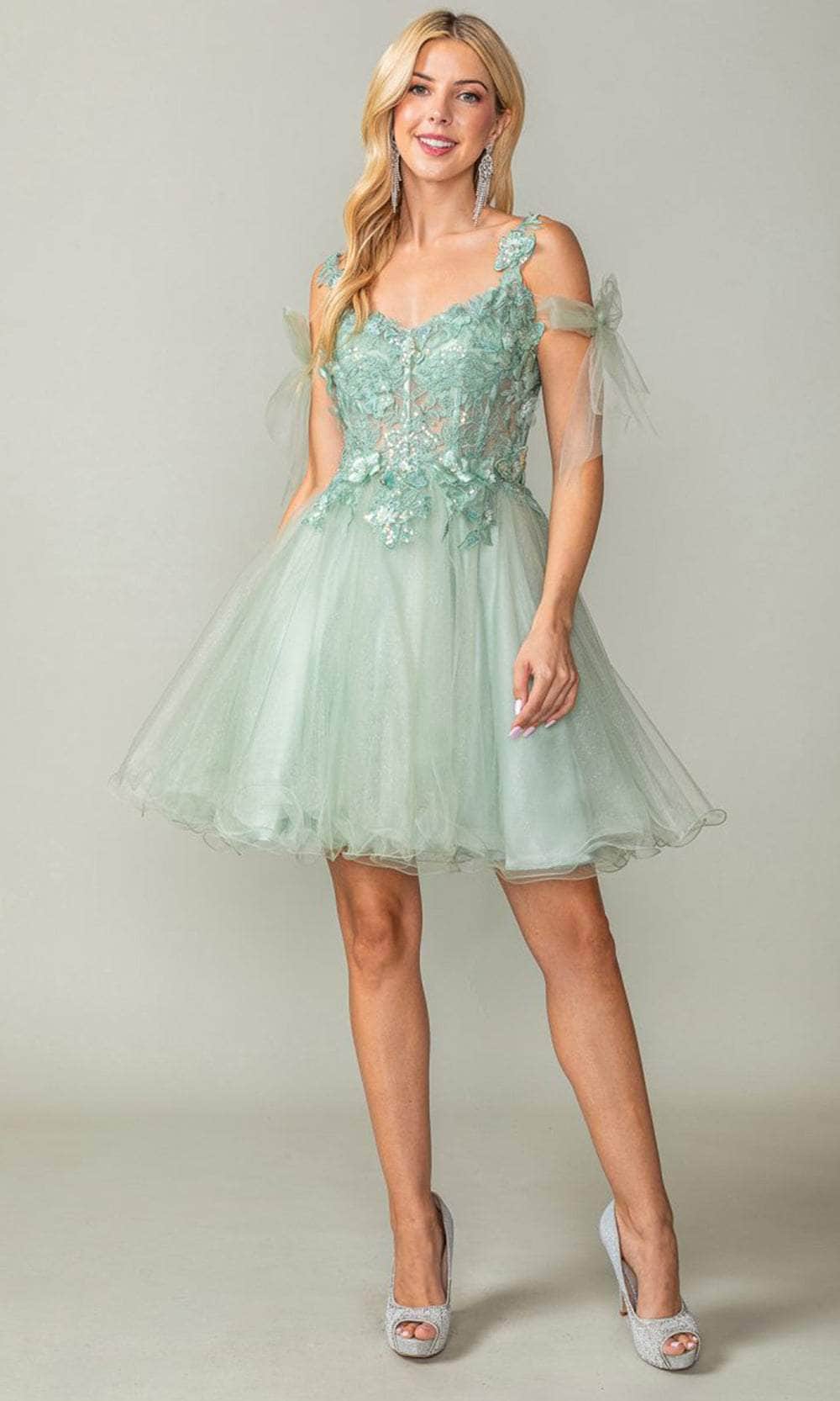 Dancing Queen 3365 - Applique Cocktail Gown Clearance Sale