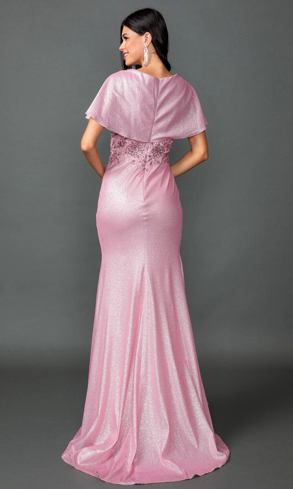 Dancing Queen 4568 - V-Neckline Draped Sheath Prom Gown - Image 2