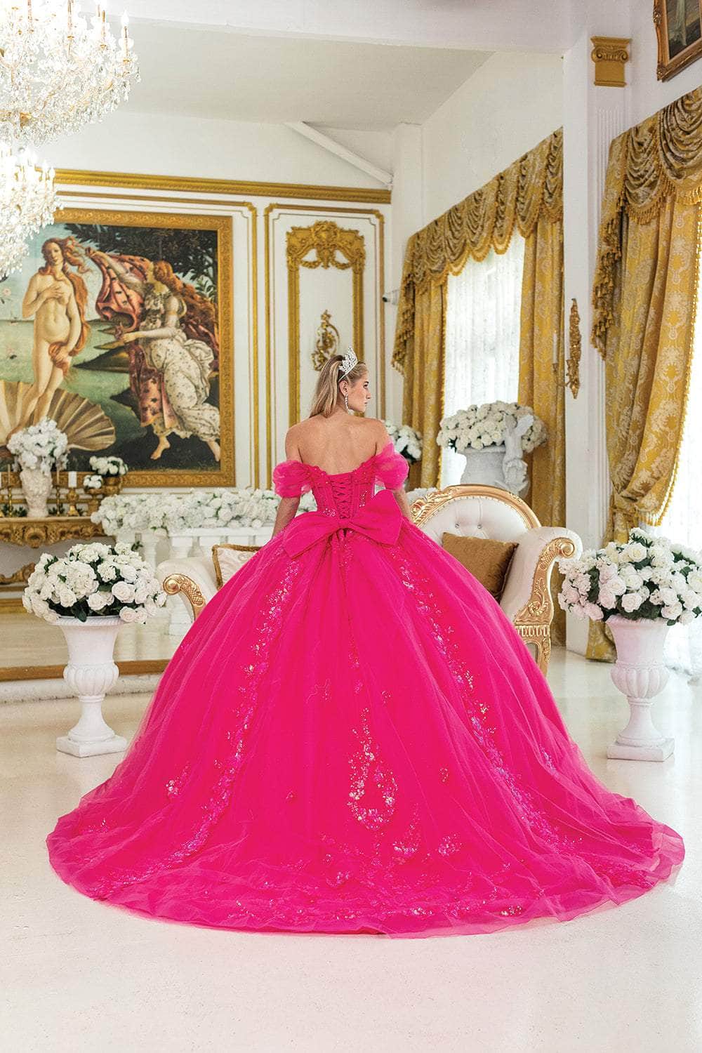 Dancing Queen 5006 - Glitter Lace-Up Back Ballgown - Image 4