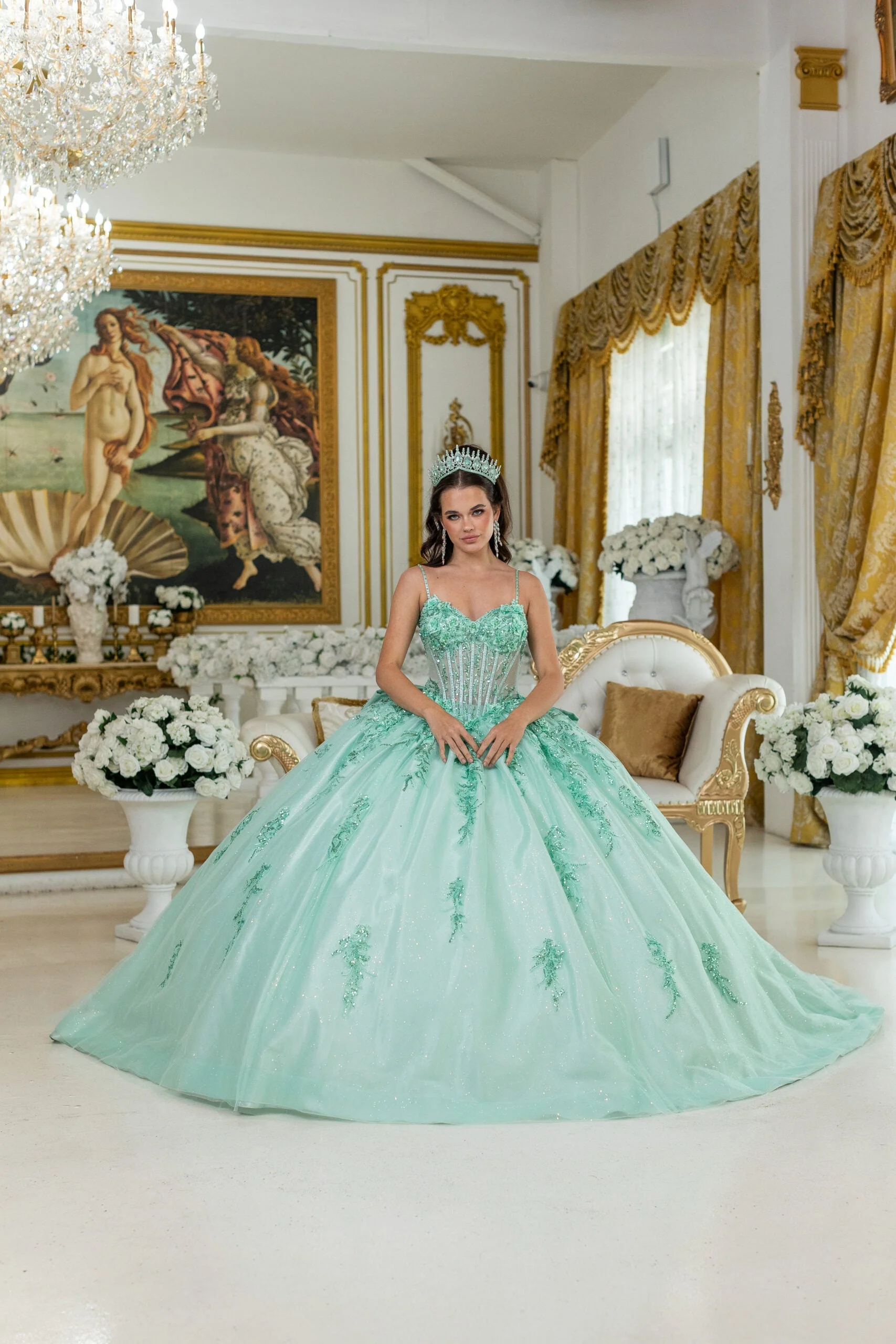 Dancing Queen 5049 - Floral Embroidered Corset Ballgown - Image 3