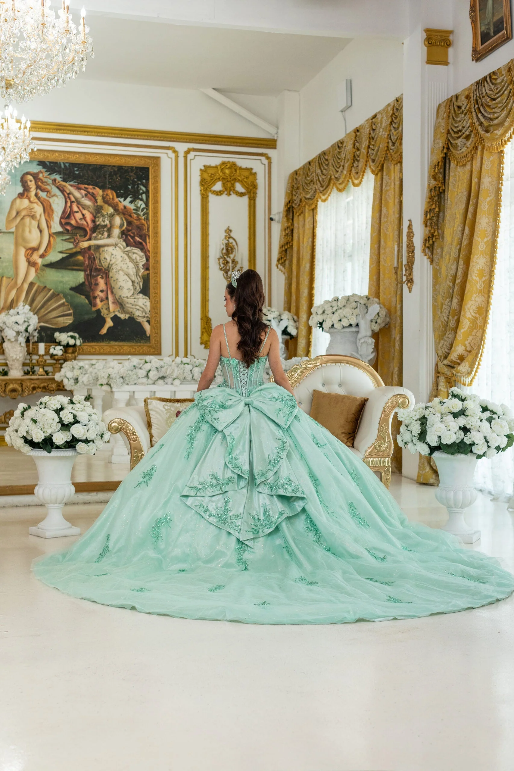 Dancing Queen 5049 - Floral Embroidered Corset Ballgown - Image 4
