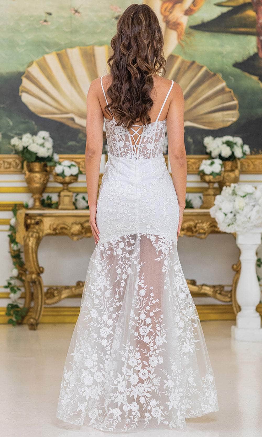 Dancing Queen Bridal 0299 - Sweetheart Floral Applique Trumpet Dress - Image 2