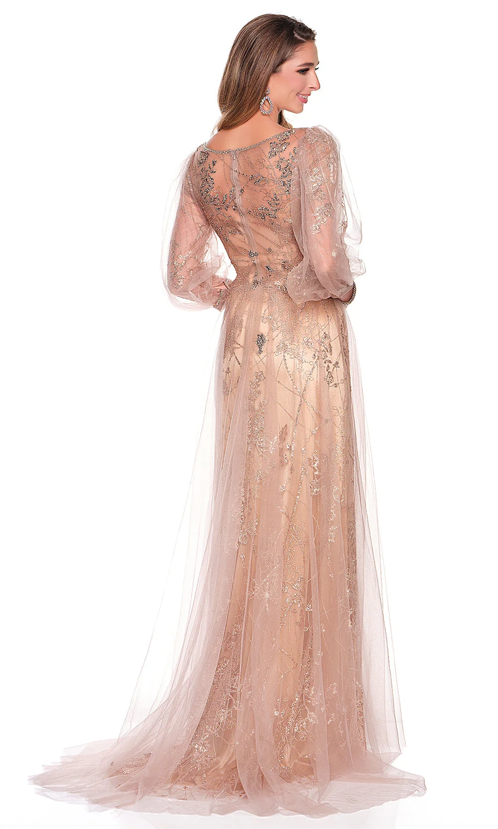 Dave & Johnny 12366 - A-Line Illusion Back Beaded Dress - Image 2
