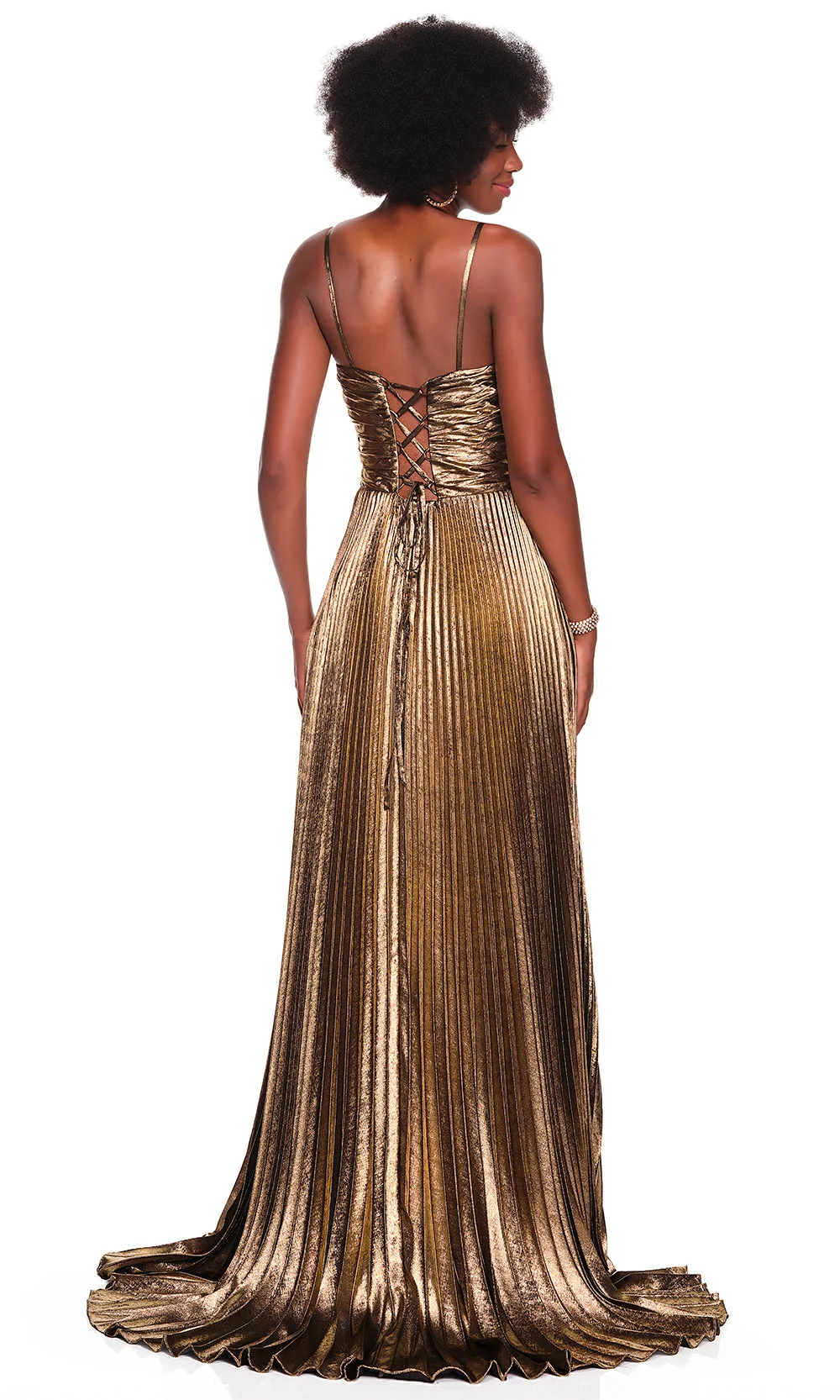 Dave & Johnny 12449 - Sweetheart Cutout Pleated Long Dress - Image 2