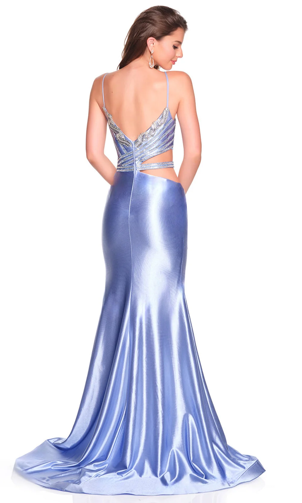 Dave & Johnny 12676 - Cutout Sides V-Back Sheath Gown - Image 2