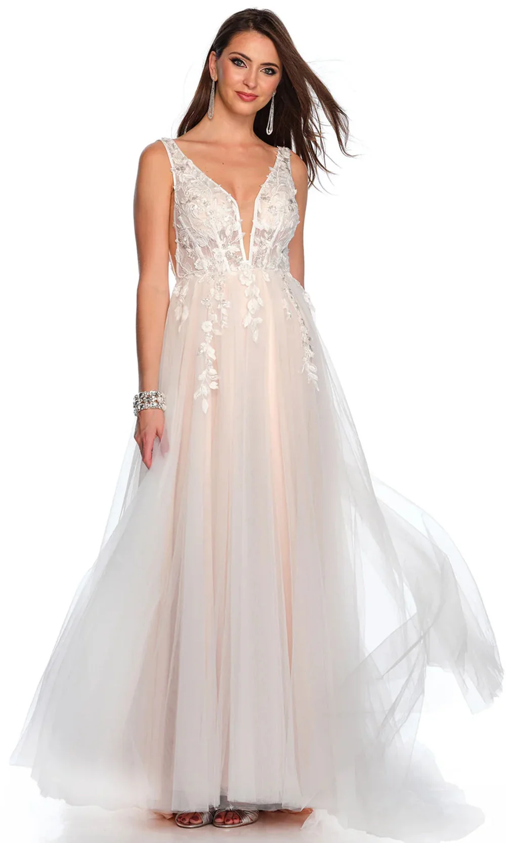 Dave & Johnny Bridal 11466 - Embroidered Bodice Bridal Gown - Image 3