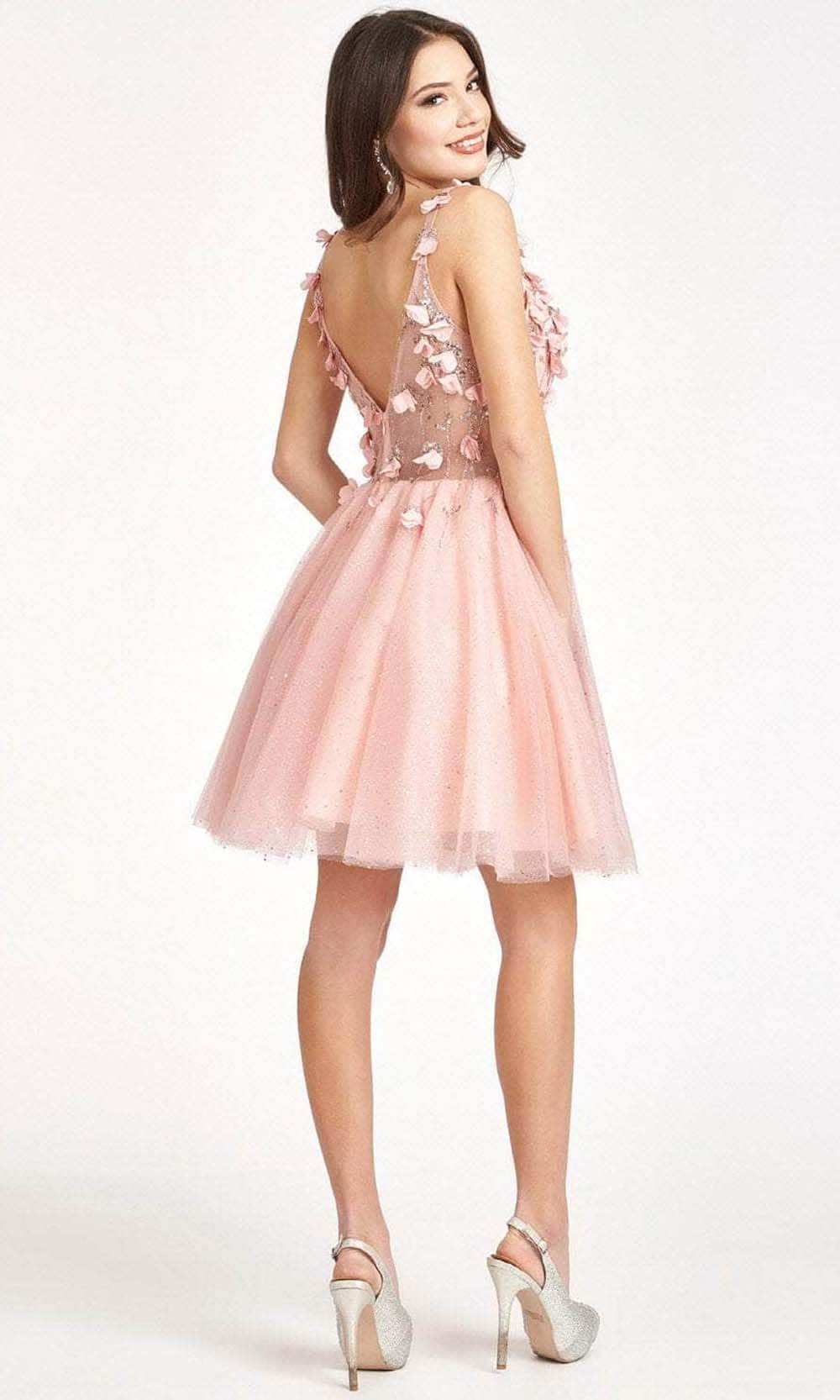 Elizabeth K GS1999 - Appliqued Tulle Cocktail Dress - Image 2