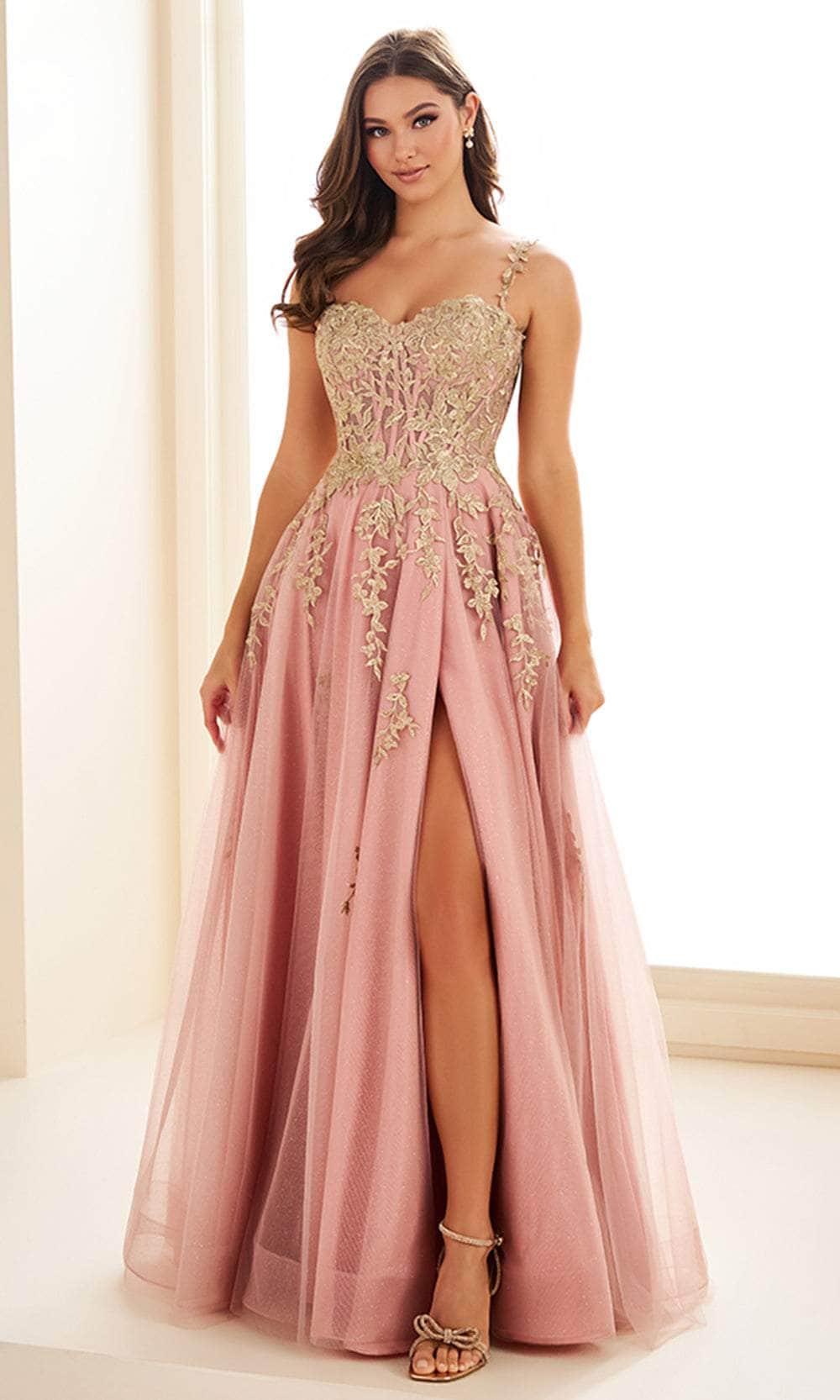 Ellie Wilde EW36083 - Lace Appliqued High Slit Prom Gown - Image 16