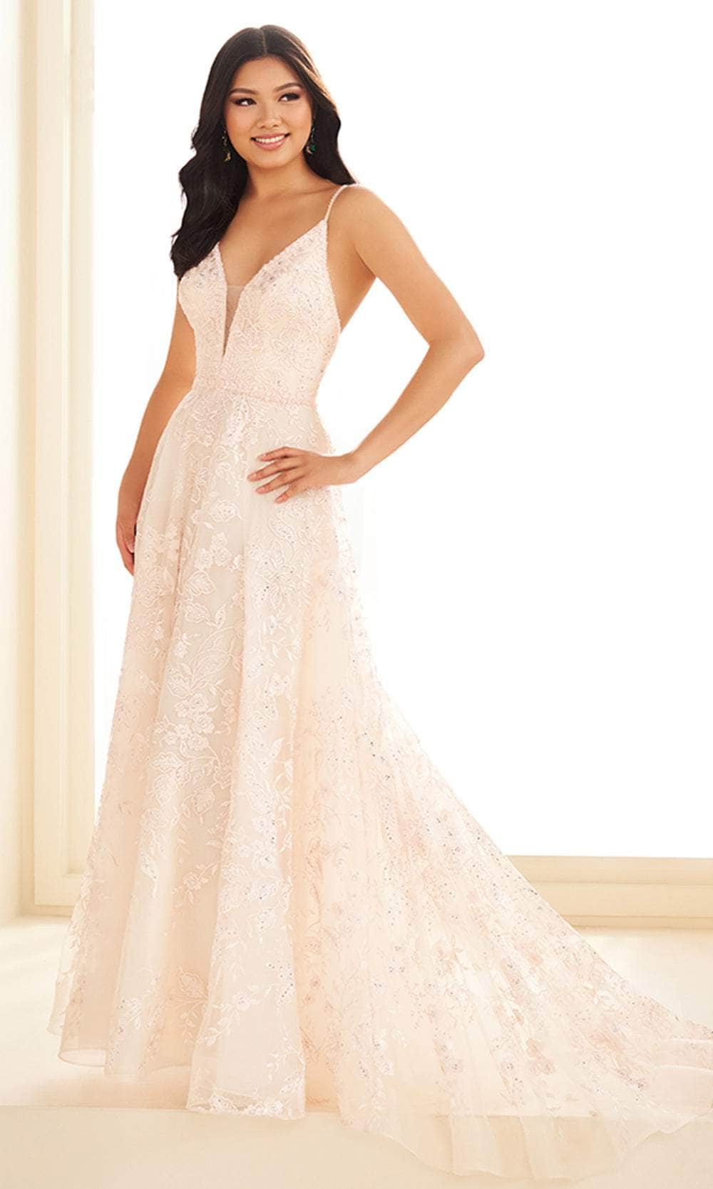 Ellie Wilde EW36088 - Plunging Neckline A-Line Prom Gown - Image 8