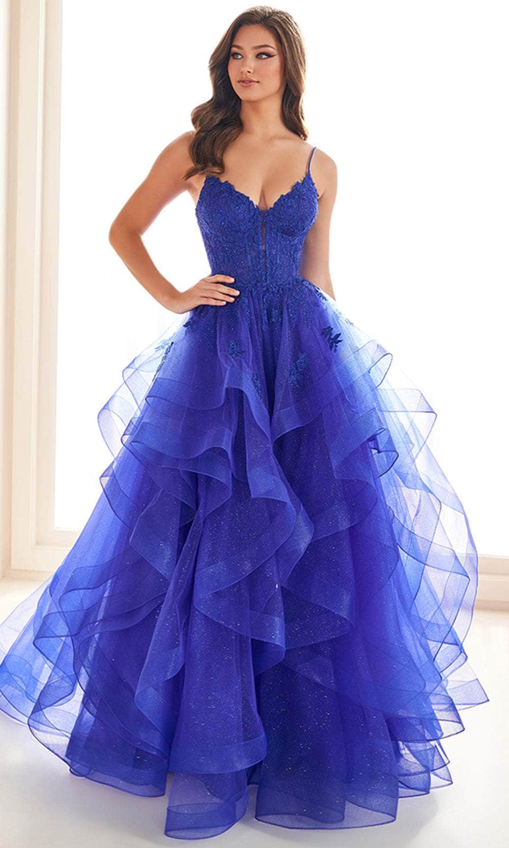 Ellie Wilde EW36203 - Spaghetti Strap Ruffled Prom Dress - Image 2