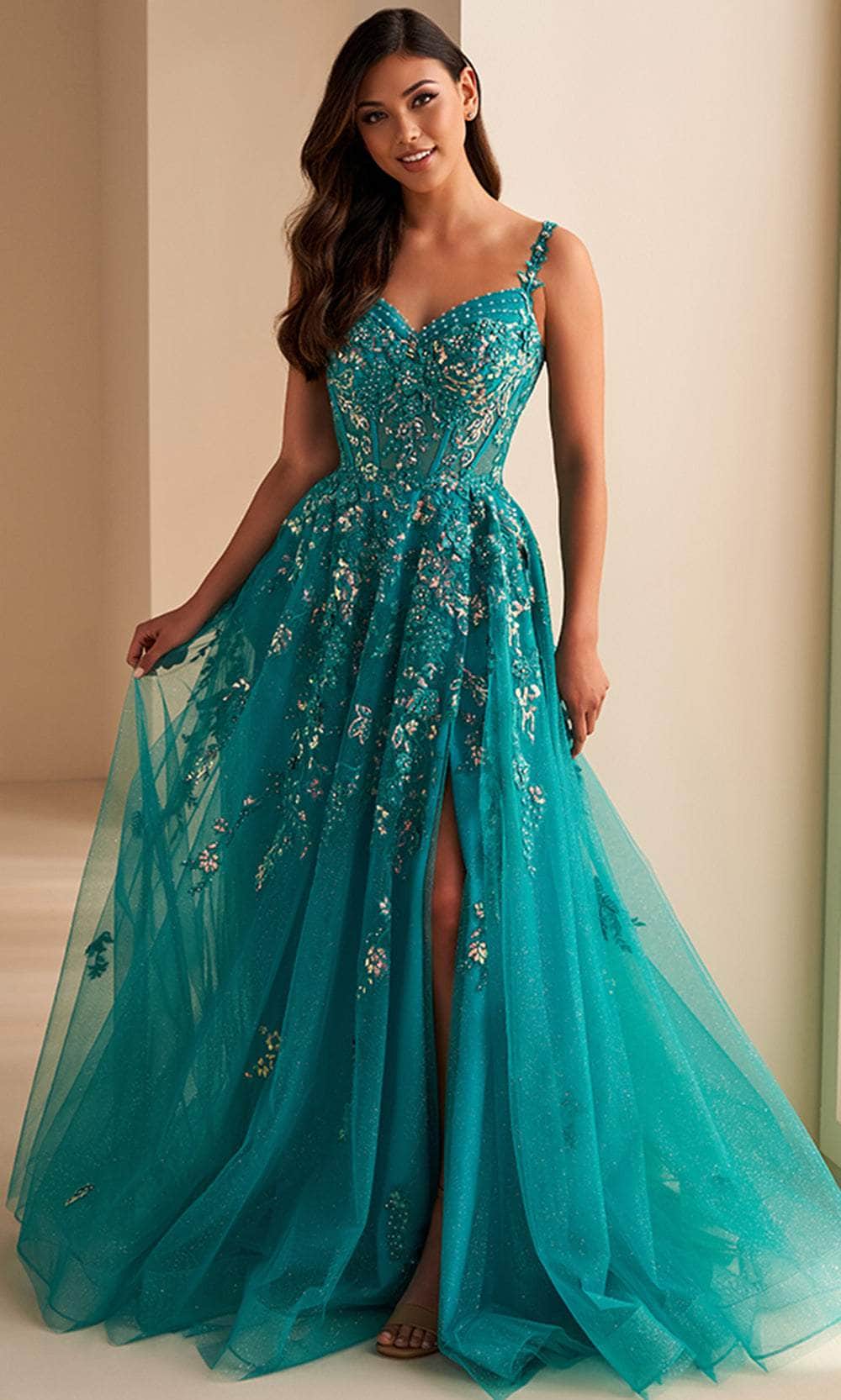 Ellie Wilde EW36204 - Sequin Lace Glitter Tulle Prom Gown - Image 3