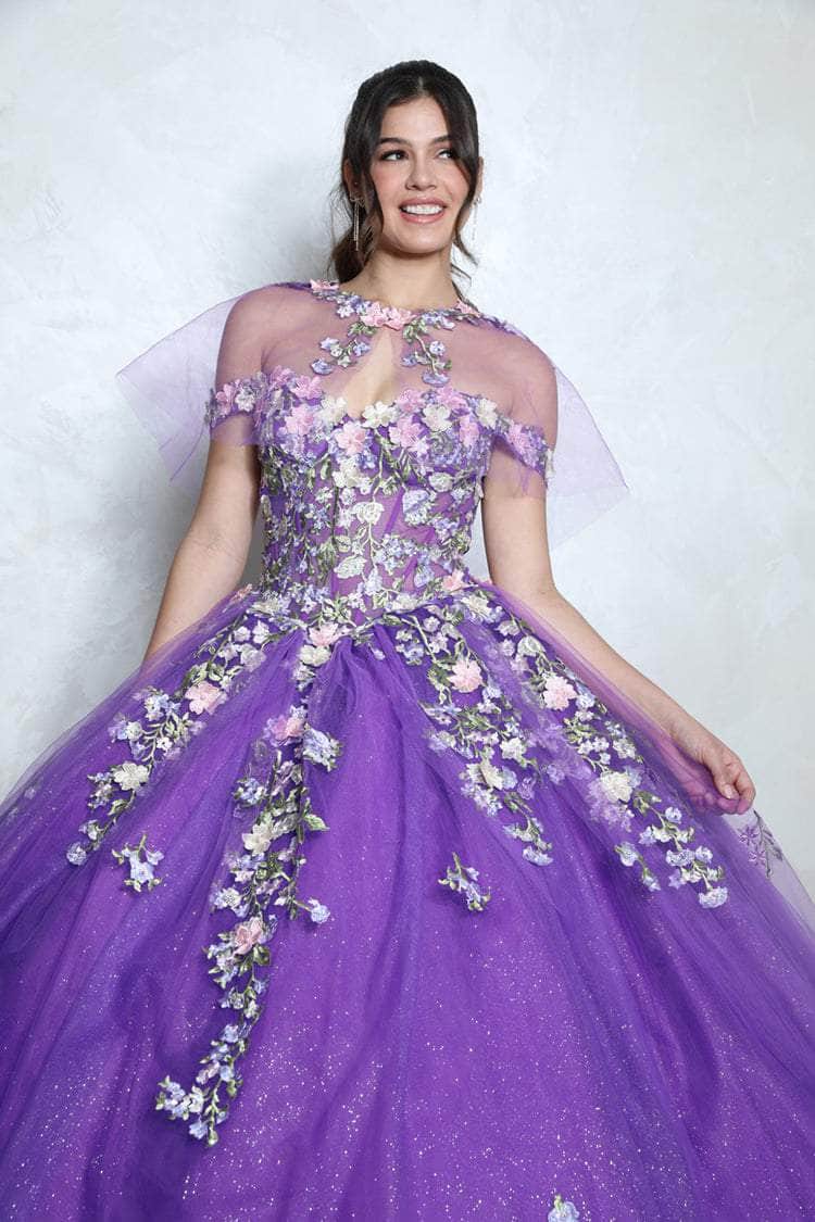 Eureka Fashion EK1003 - Cape Off Shoulder Ballgown - Image 3