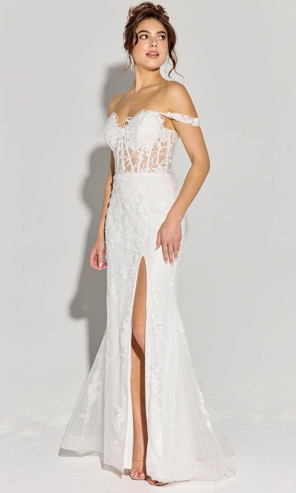 Eureka Fashion EK181 - Floral Embroidered Sheath Gown - Image 2