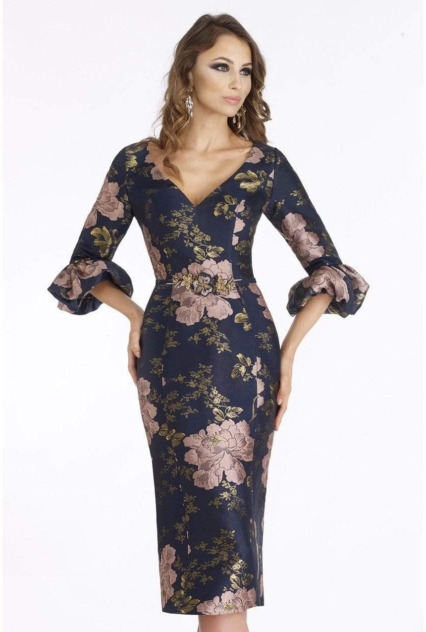 Feriani Couture 18905SH - V-Neck Floral Sheath Dress Clearance Sale - Image 2