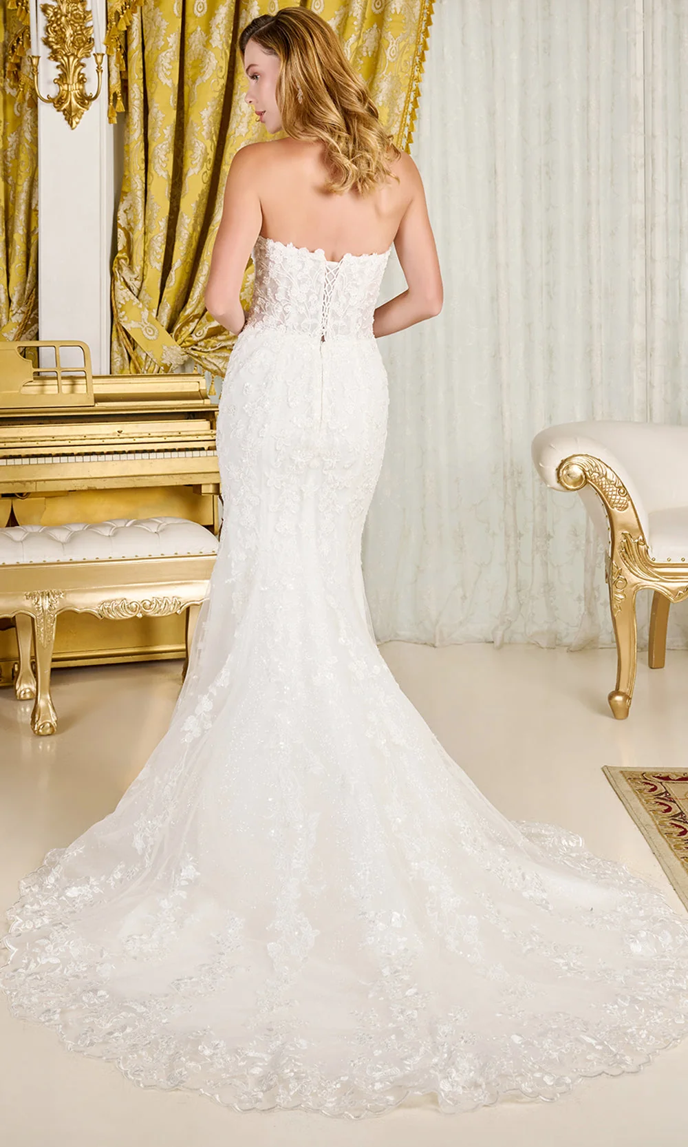 GLS by Gloria Bridal GL3830 - Detachable Mock-Neck Top Embroidered Gown - Image 4