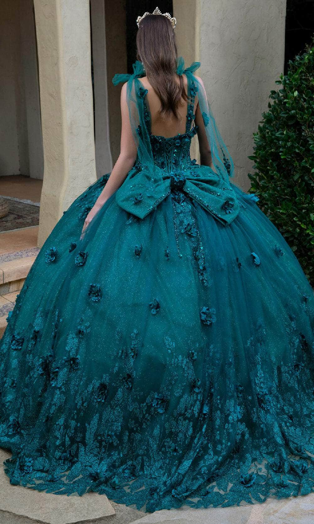 GLS by Gloria GL3529 - Floral Applique Ballgown - Image 2