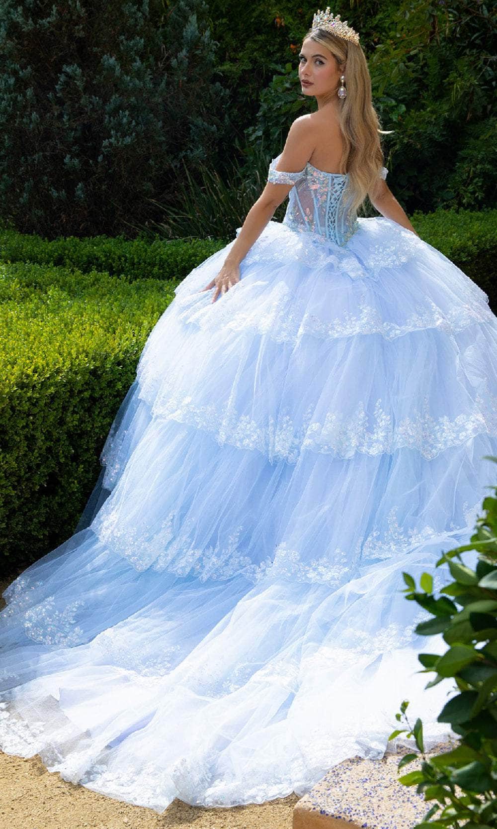 GLS by Gloria GL3612 - Bow Detail Off Shoulder Ballgown - Image 2