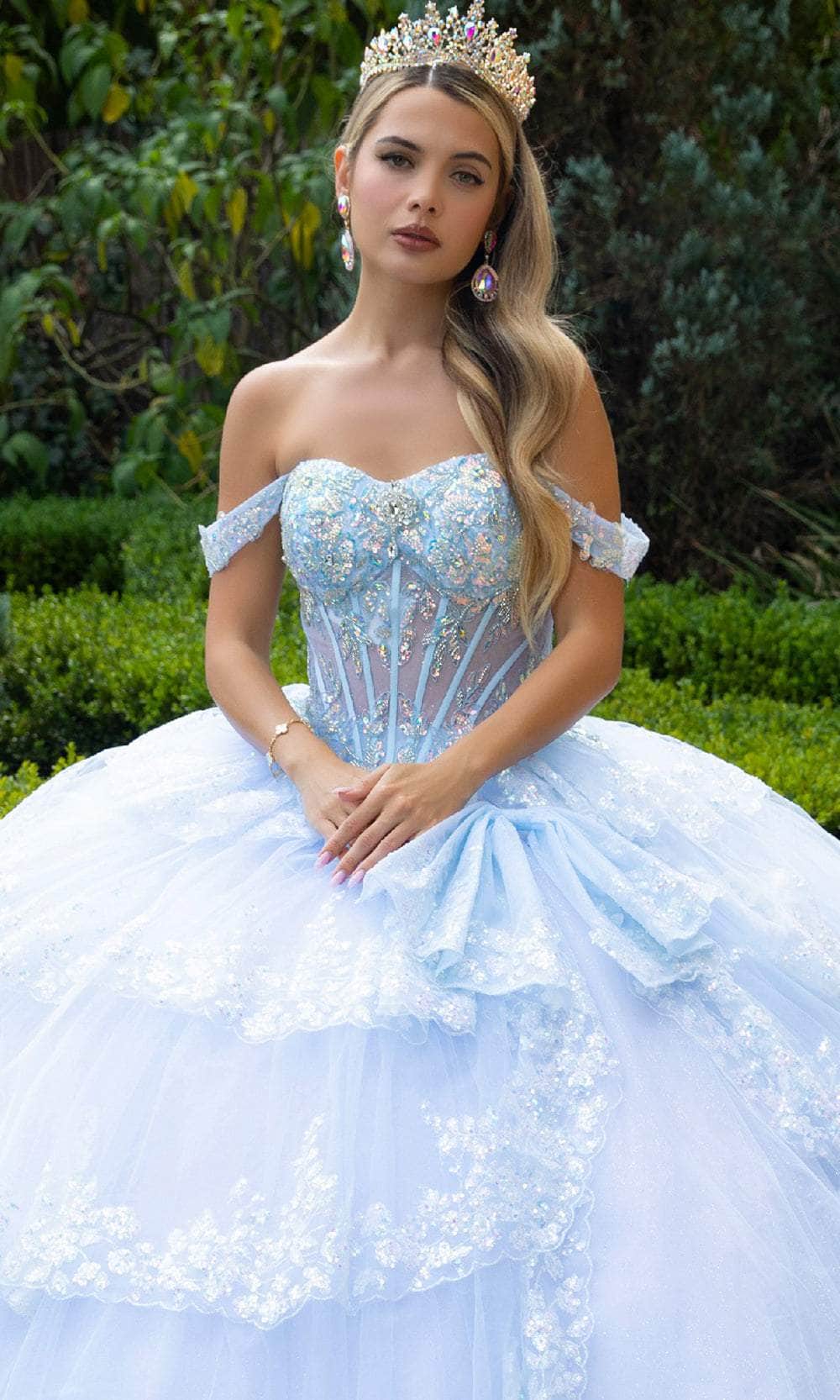 GLS by Gloria GL3612 - Bow Detail Off Shoulder Ballgown - Image 3
