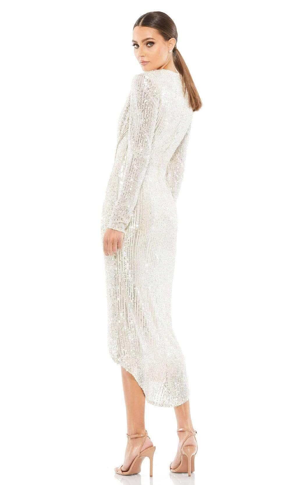 Ieena Duggal 26549I - Long Sleeve V-Neck Cocktail Dress - Image 6