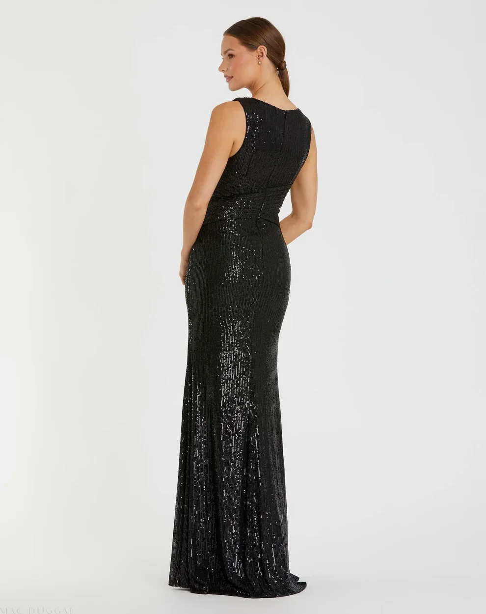Ieena Duggal 26598I - Plunging V-Neck Sequin Evening Dress - Image 12