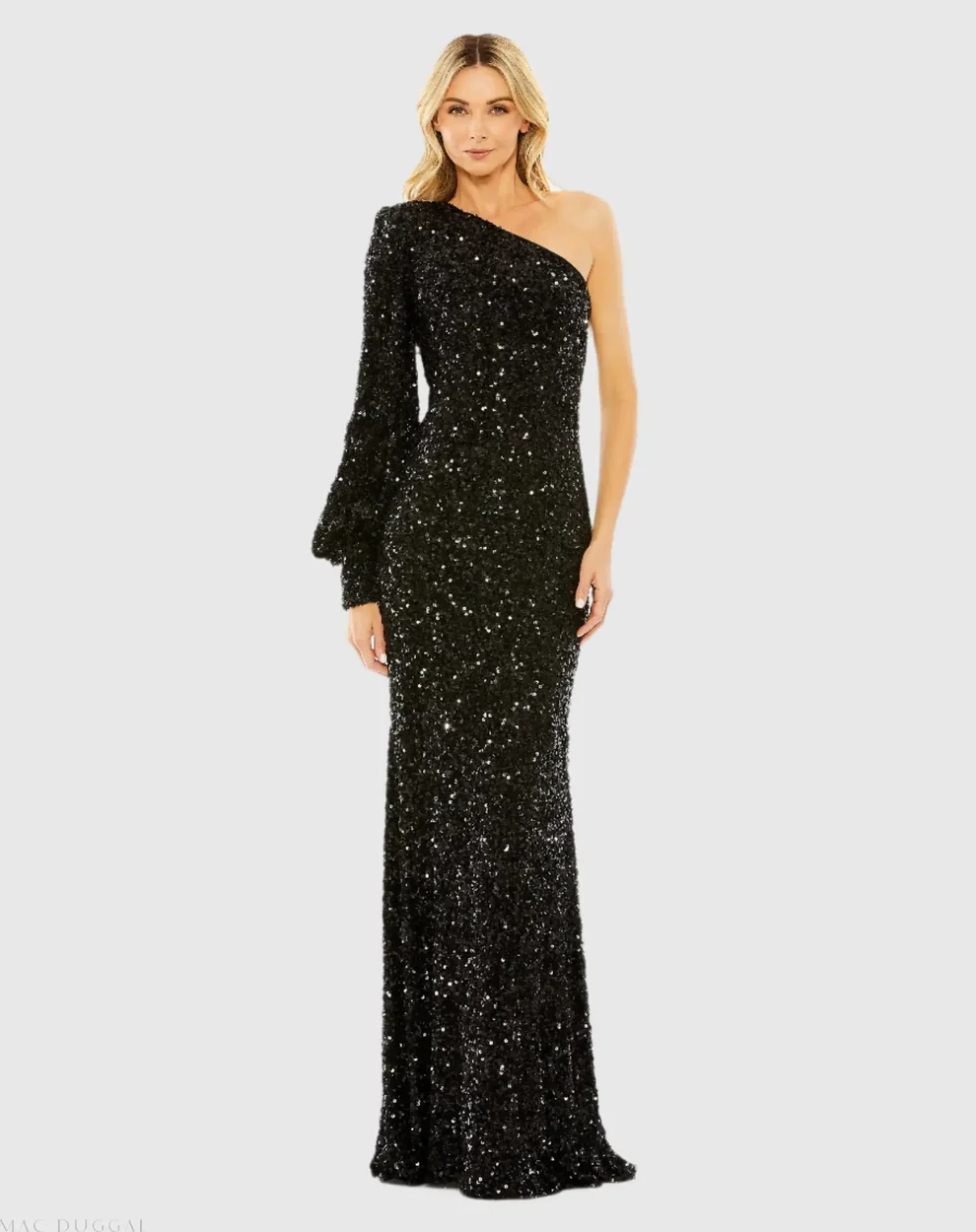 Ieena Duggal 26717 - Asymmetric Neck Evening Dress - Image 7
