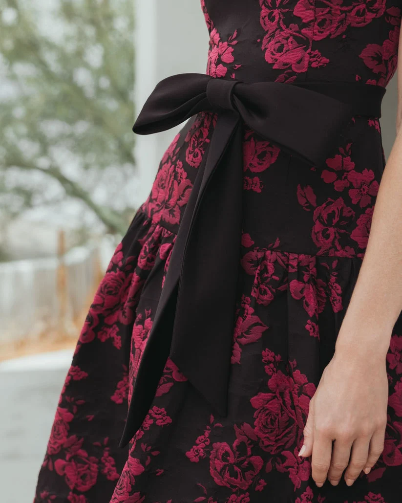 Ieena Duggal 37091 - Tea-Length Brocade Sleeveless Dress - Image 6