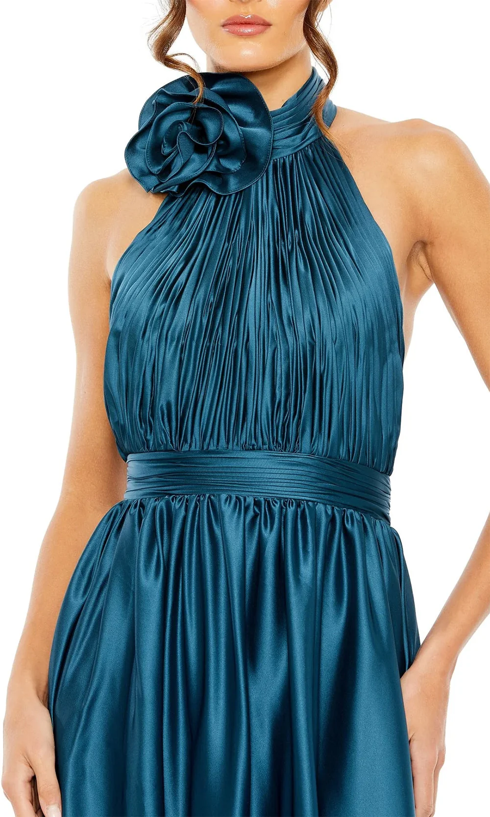 Ieena Duggal 49674 - High Halter Pleated Dress - Image 3