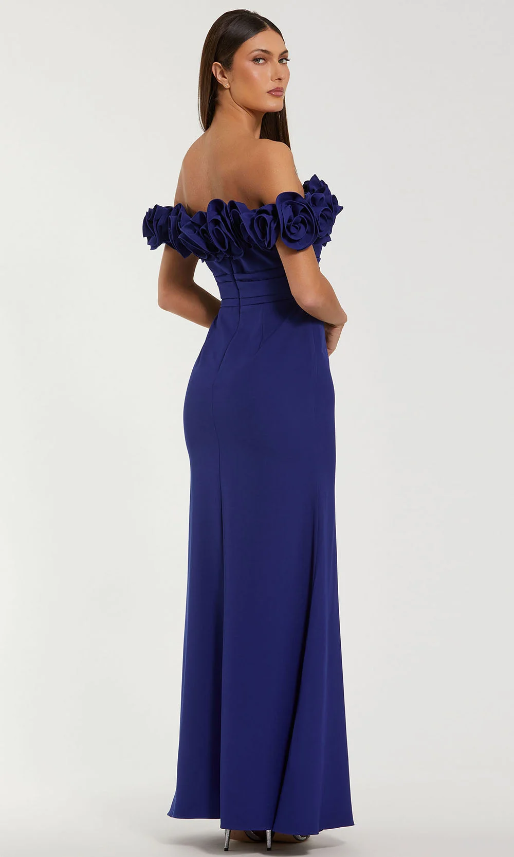 Ieena Duggal 50044 - Off Shoulder Fitted Gown with Floral Appliques - Image 2