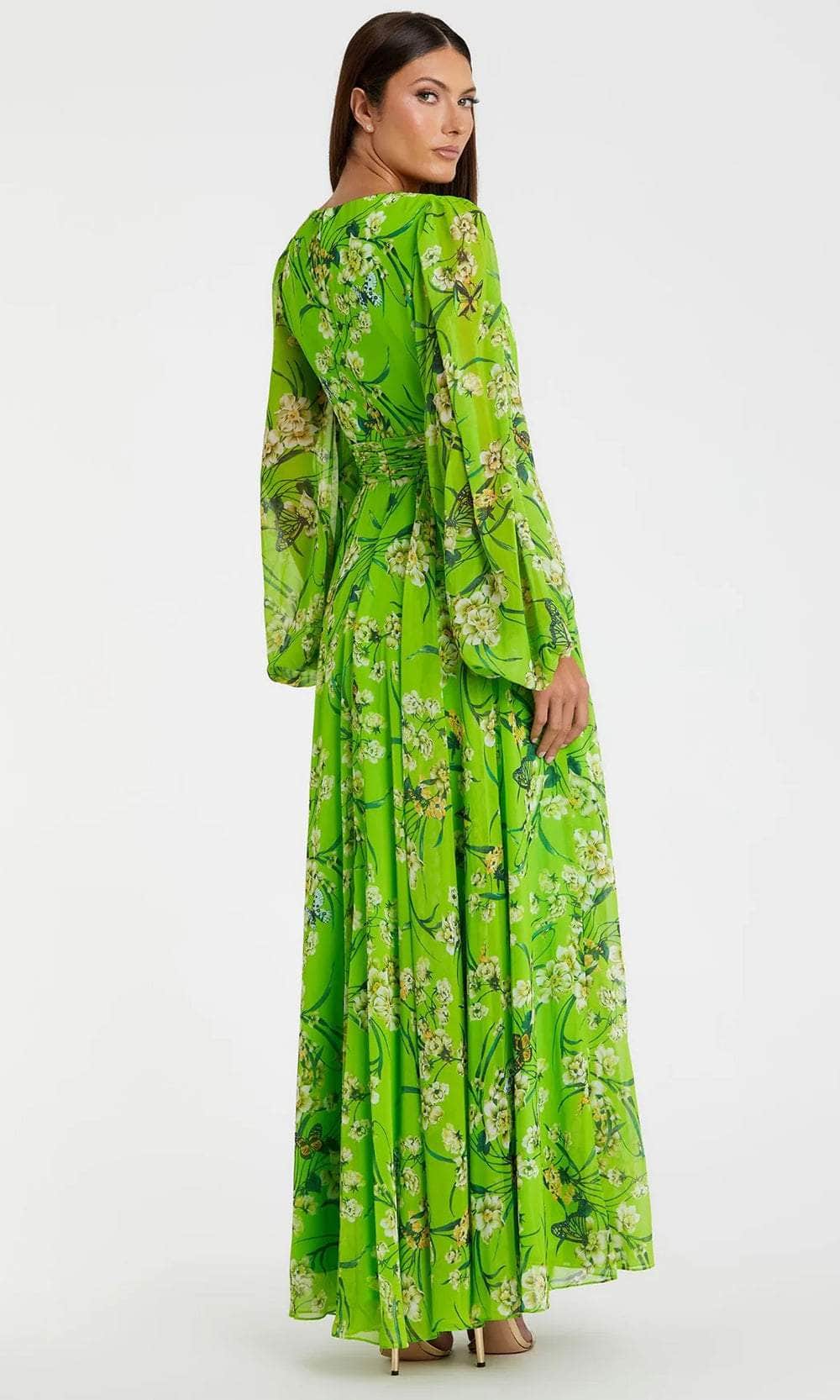 Ieena Duggal 56013 - Long Puff Sleeve Floral Maxi Dress - Image 2