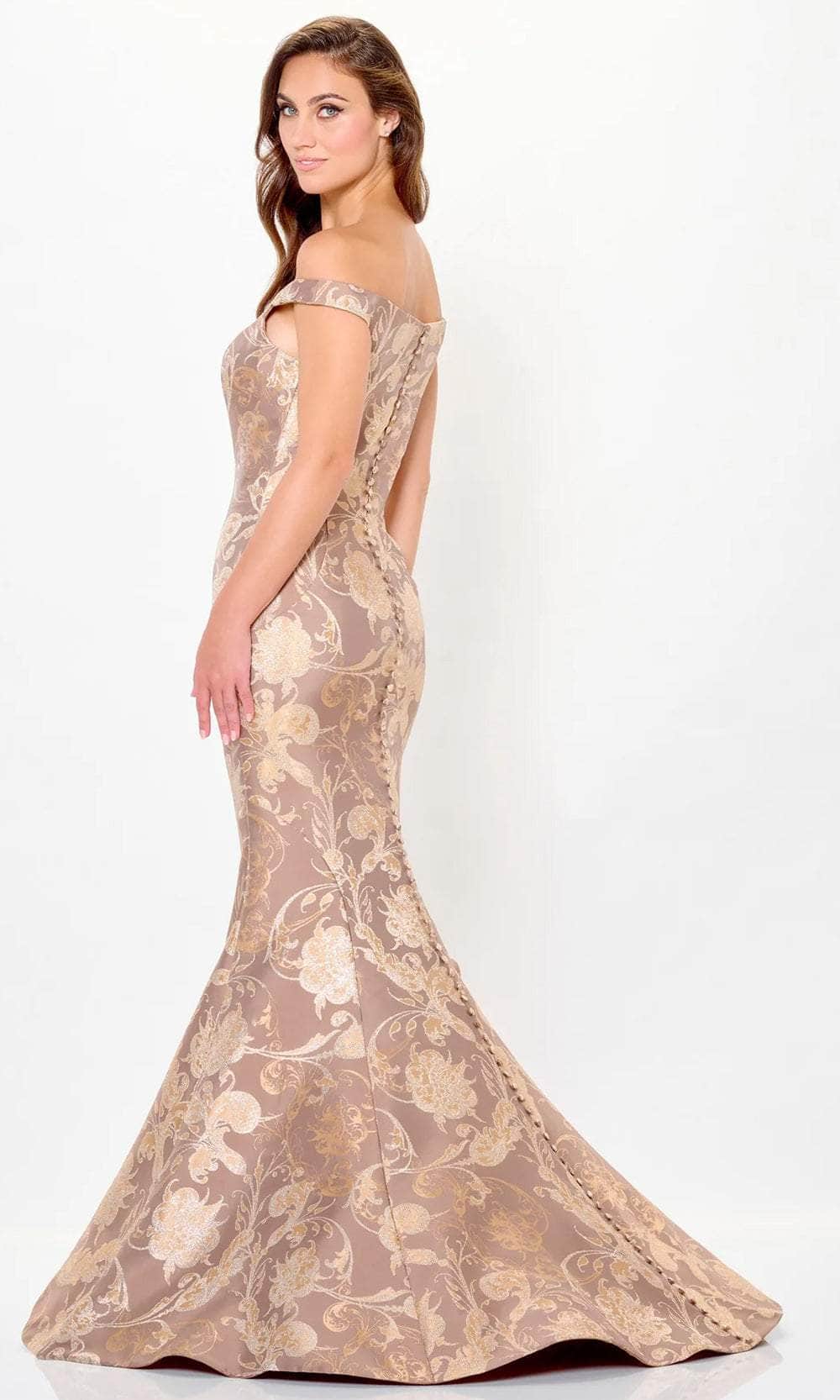 Ivonne D ID6204 - Off Shoulder Brocade Evening Gown - Image 2