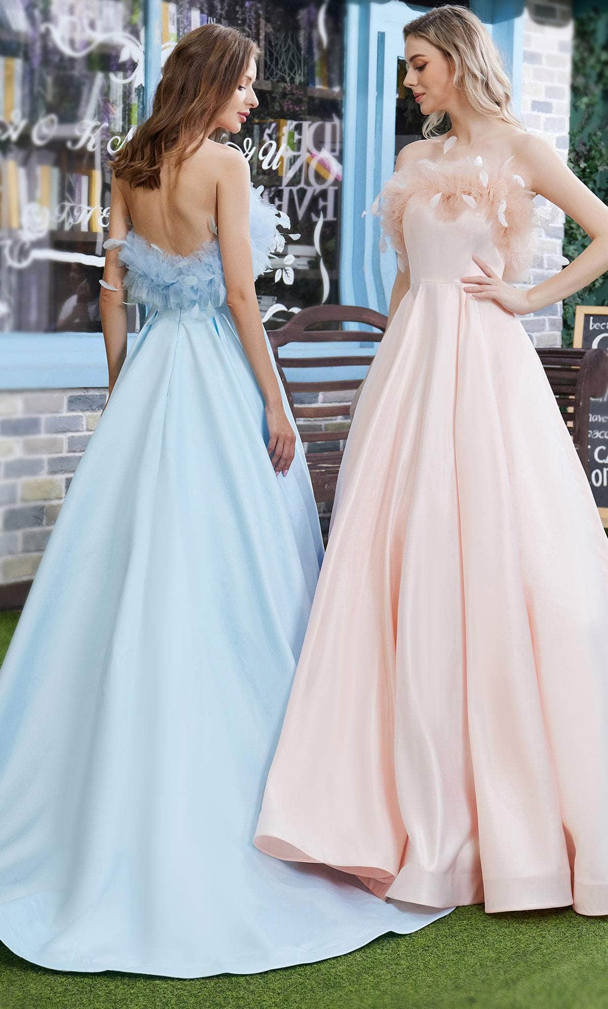 J'Adore Dresses J22044 - Feathered Strapless Prom Dress - Image 7