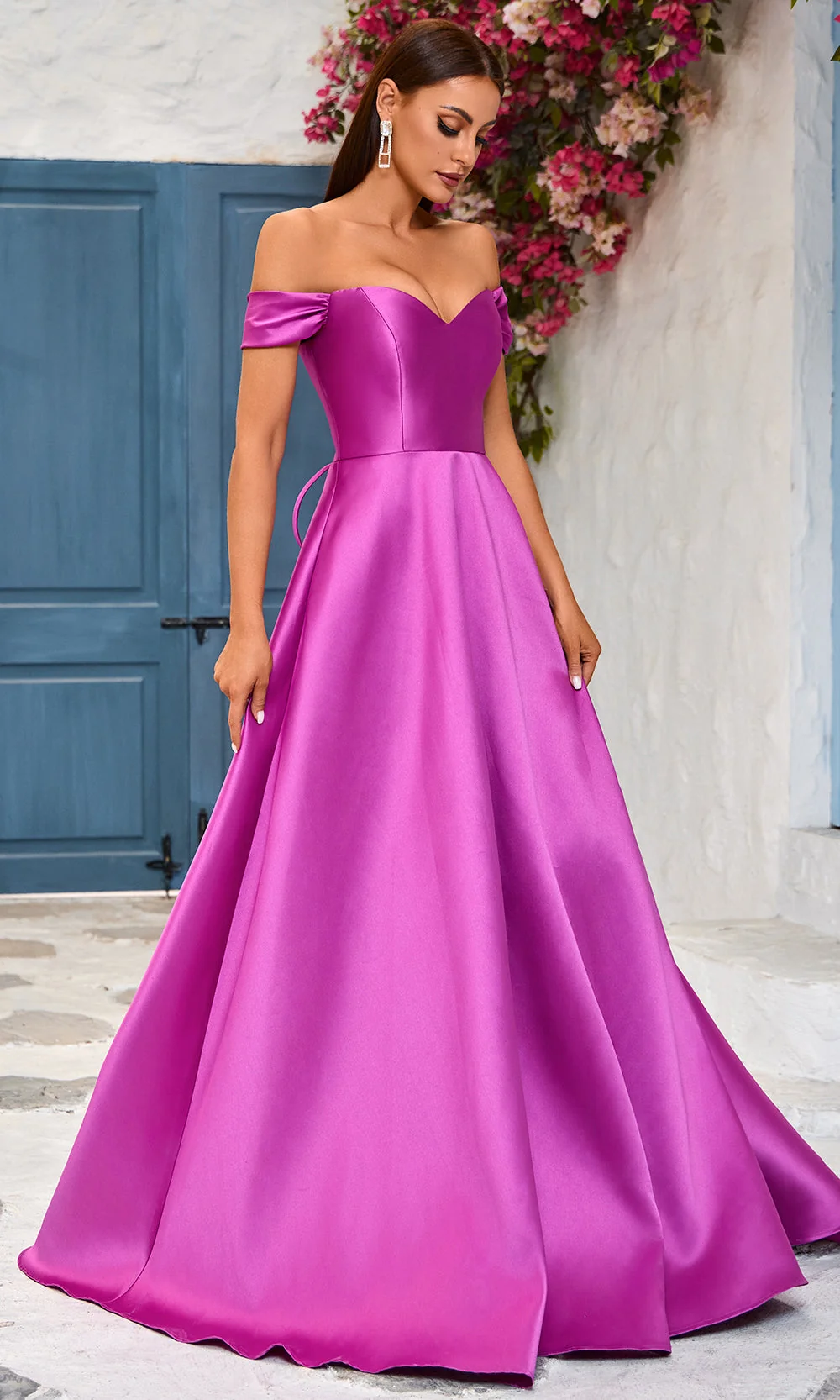 J'Adore Dresses J25039 - Sweetheart Neck Off-Shoulder Prom Gown - Image 6