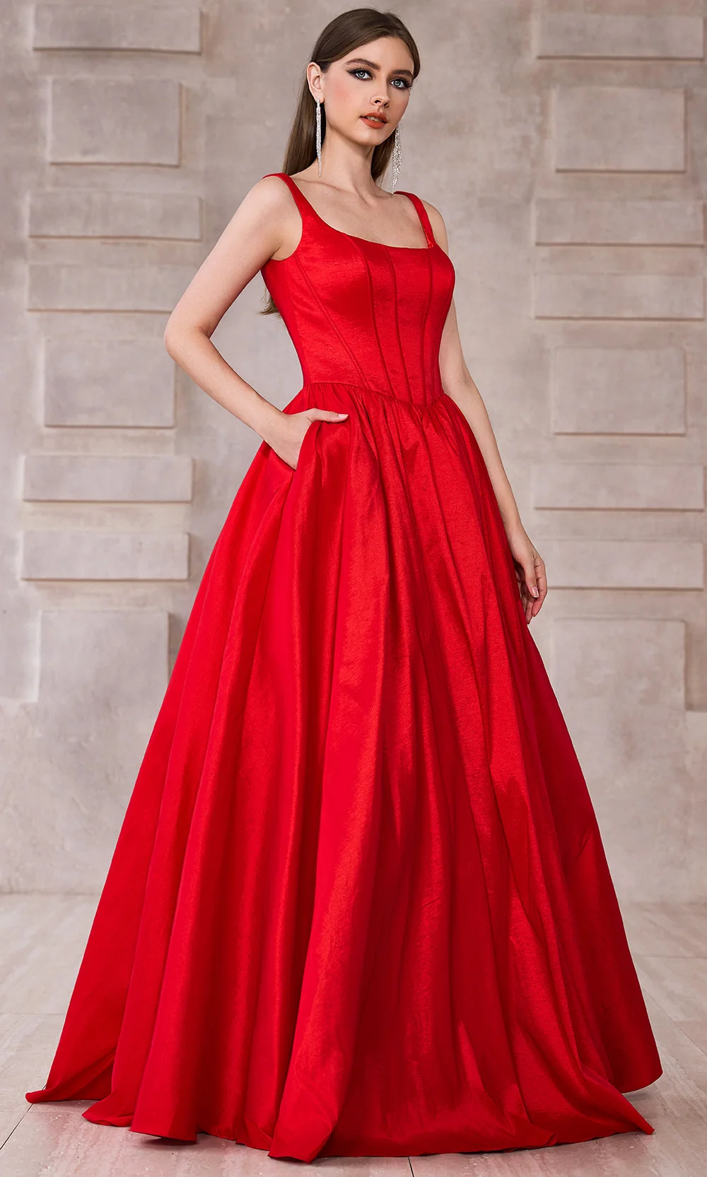 J'Adore Dresses J28012 - Button Back Sleeveless Ballgown - Image 8
