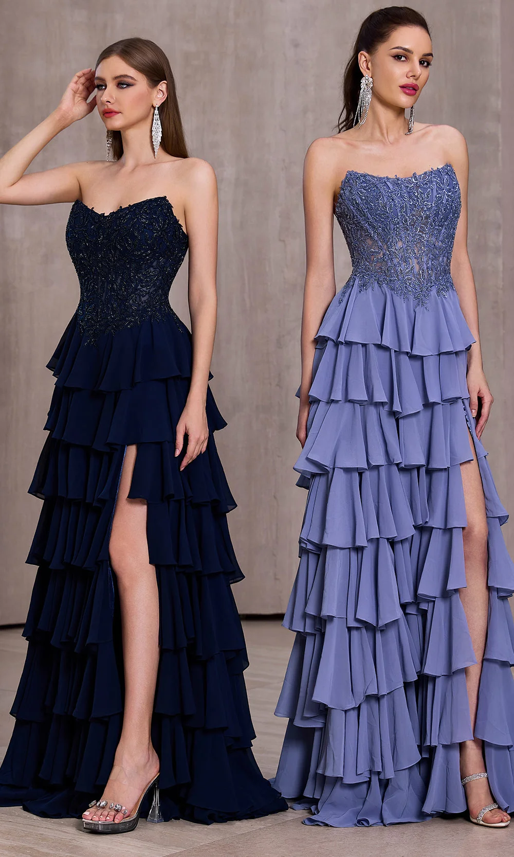 J'Adore Dresses J28030 - Ruffle A-Line Embroidered Evening Gown - Image 10