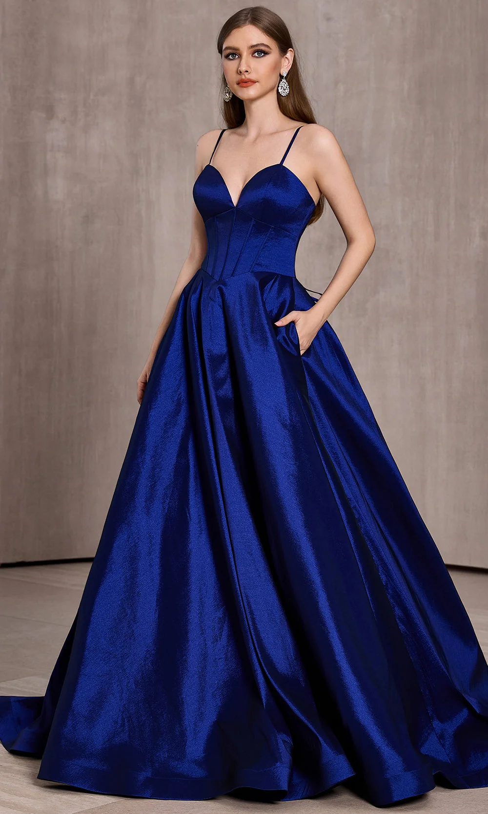 J'Adore Dresses J28046 - Sweetheart Taffeta Minimalist Ballgown - Image 8