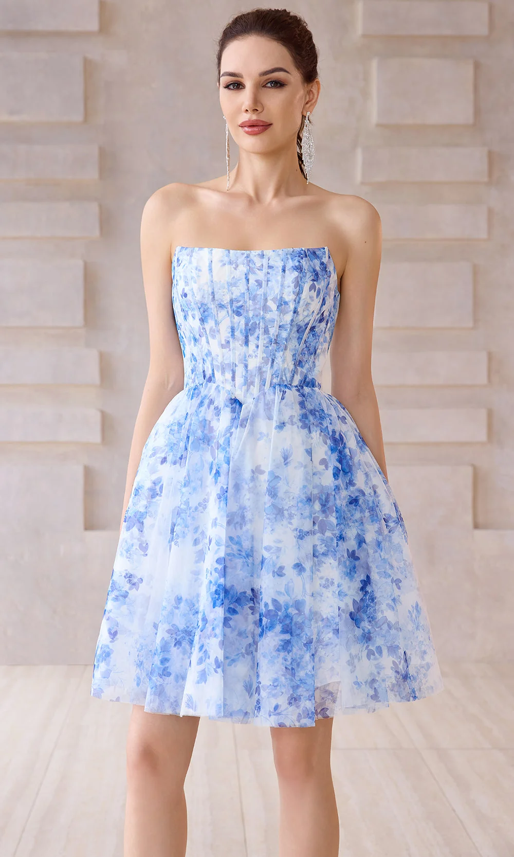 J'Adore Dresses J28075 - A-Line Floral Print Cocktail Dress - Image 5