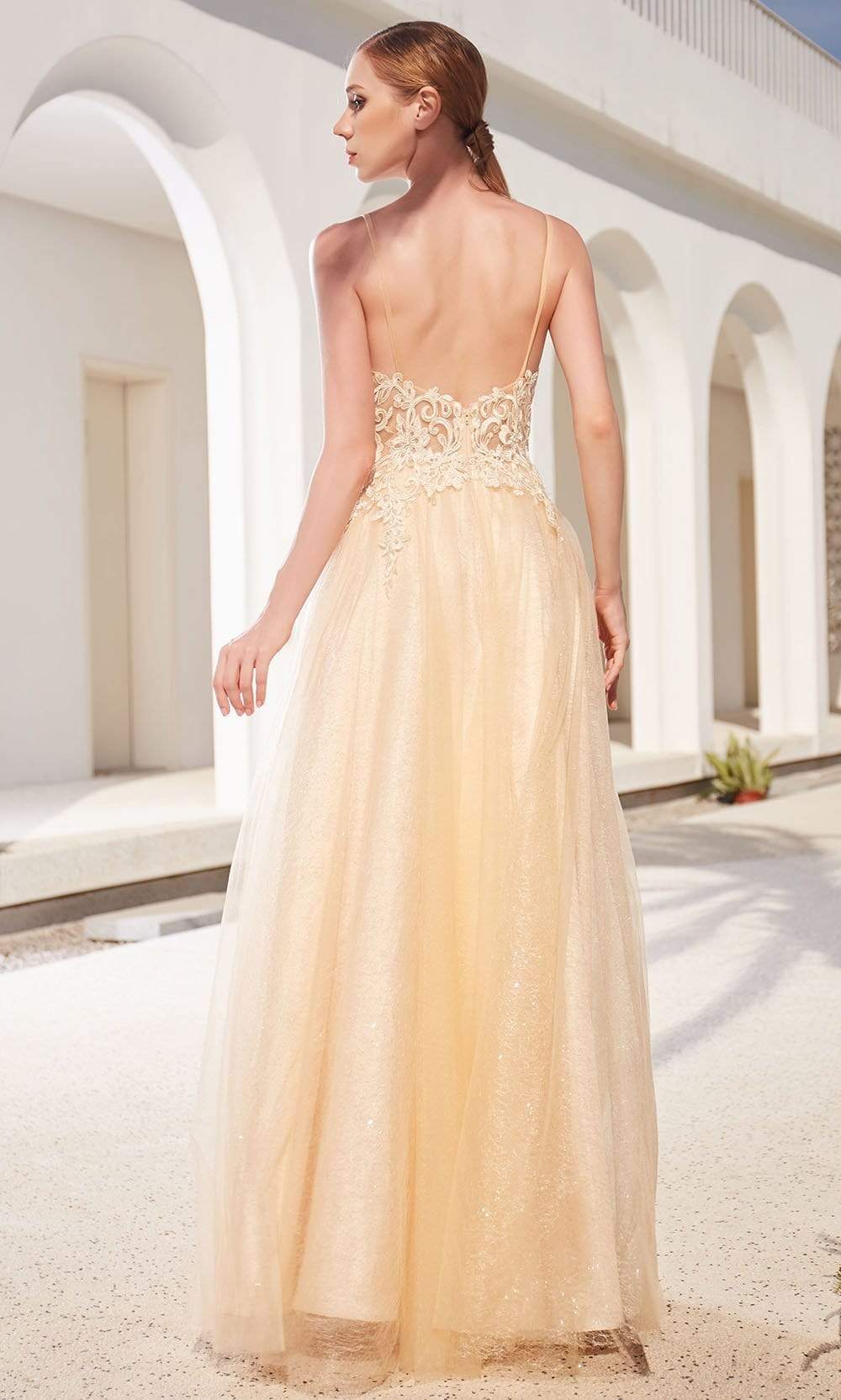 J'Adore Dresses JM104 - Lace Glitter Tulle A-Line Gown - Image 2