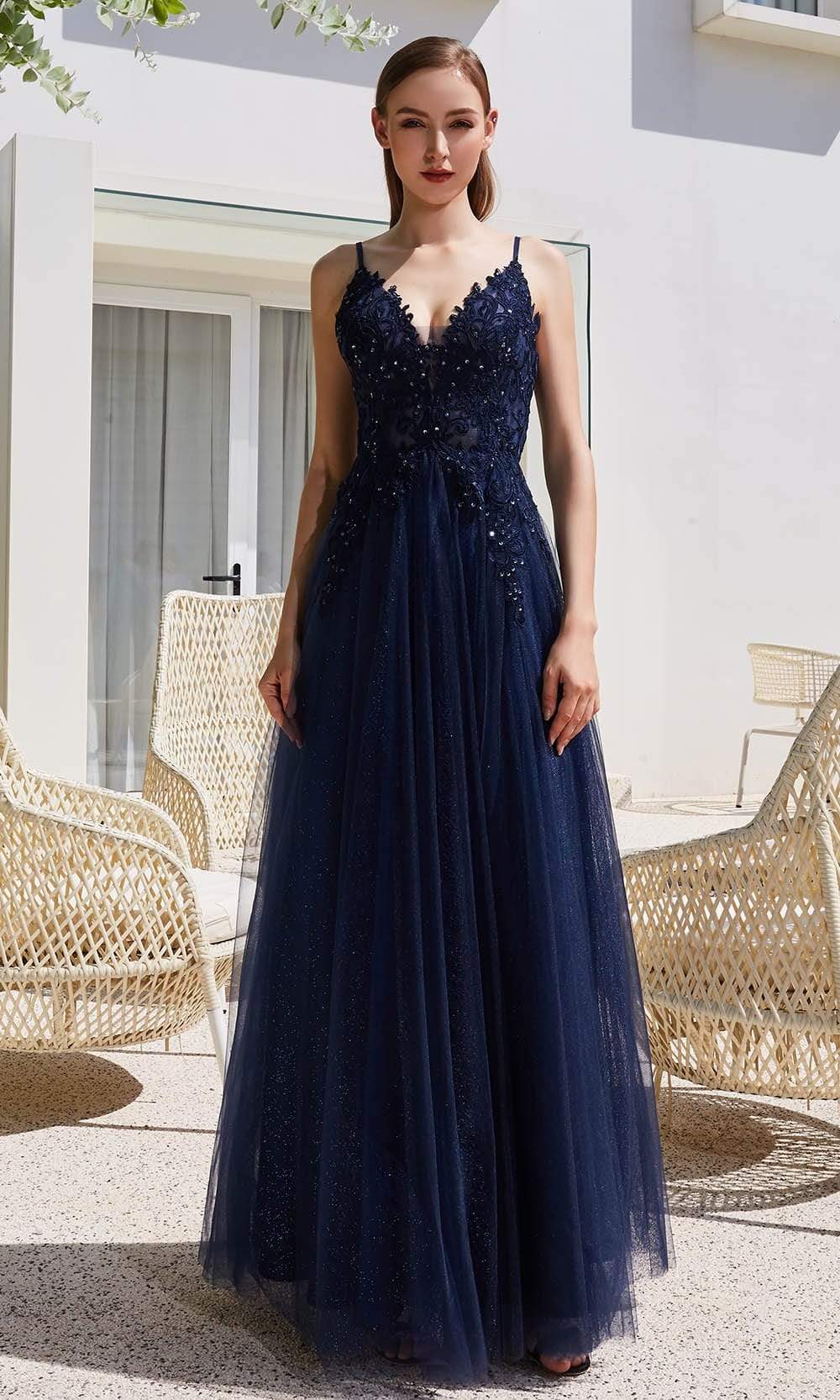 J'Adore Dresses JM104 - Lace Glitter Tulle A-Line Gown - Image 4