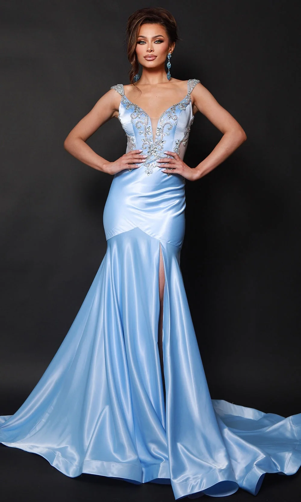 Johnathan Kayne 3268 - Crystal Plunge Open?Back Evening Dress - Image 3