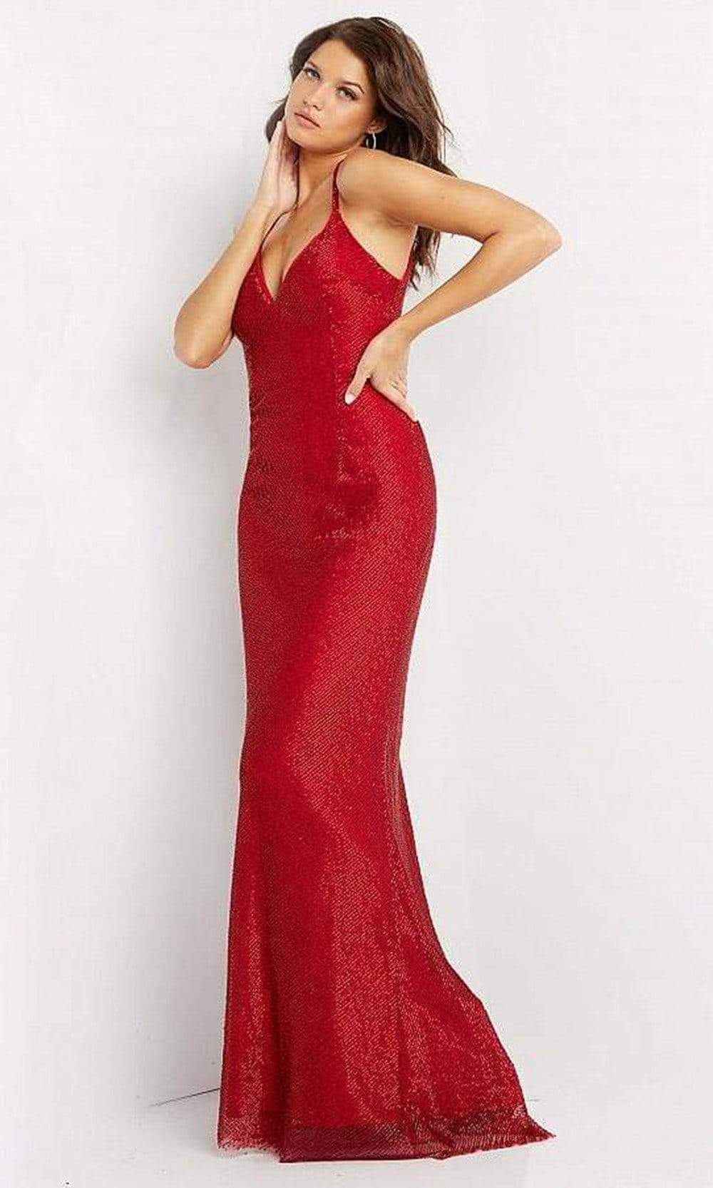 Jovani  05057 - V Neck Sheath Glam  Gown