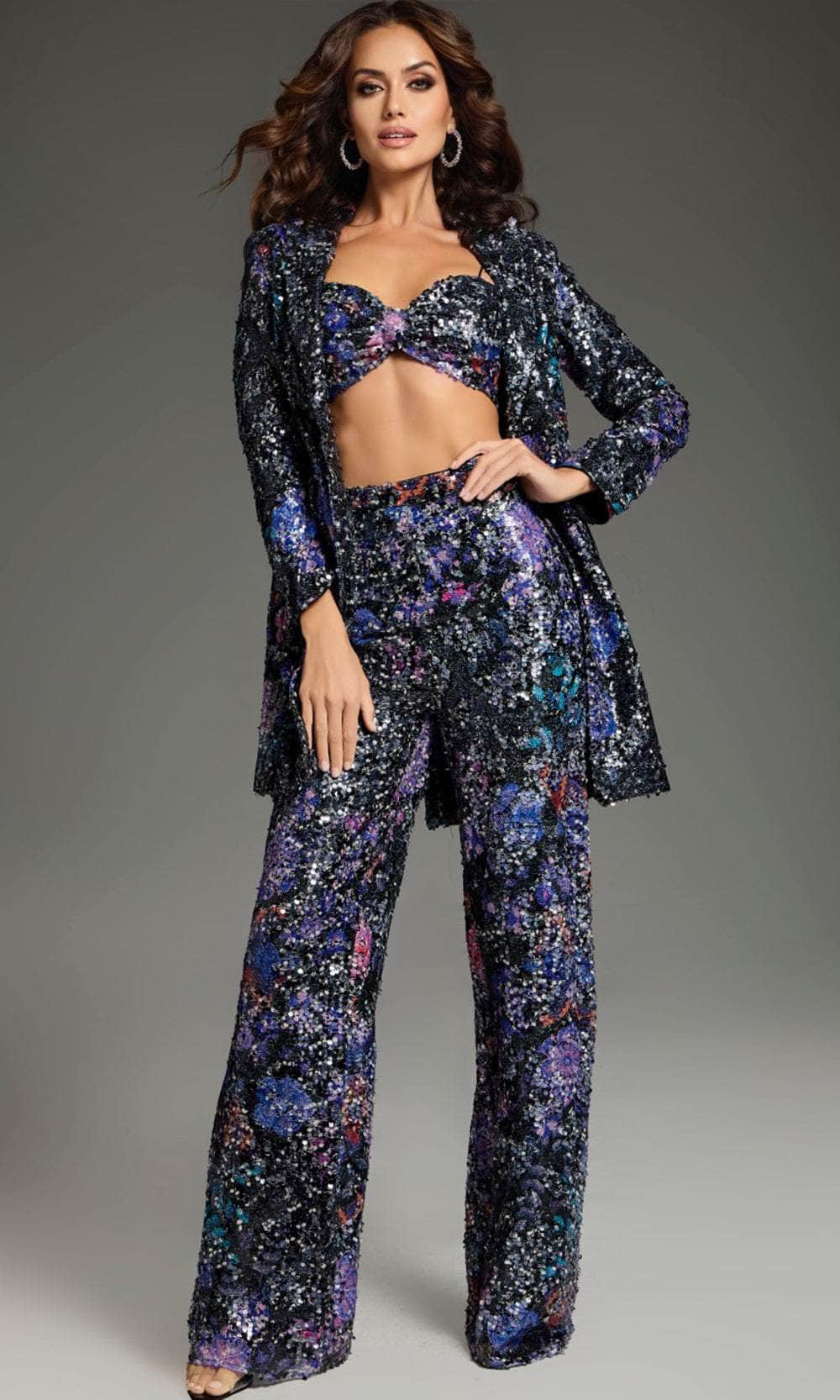 Jovani 25750 - Wide Leg Pants Two Piece Pant Suit - Image 3