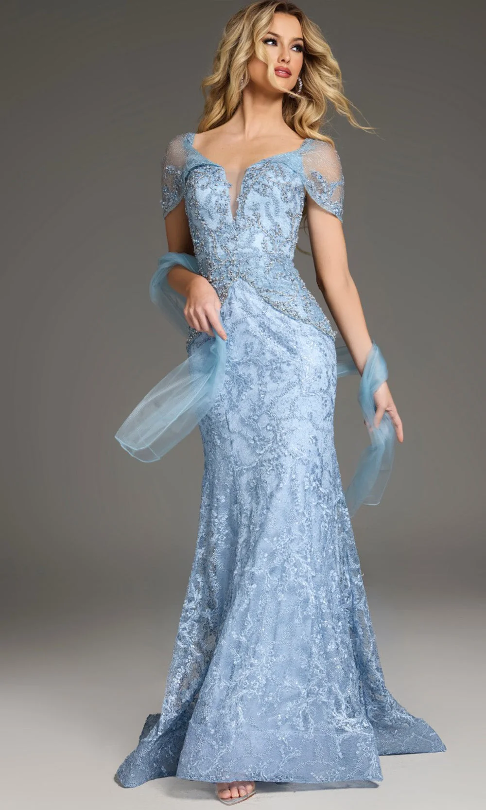 Jovani 38514 - Corseted Illusion Back Mermaid Gown - Image 3