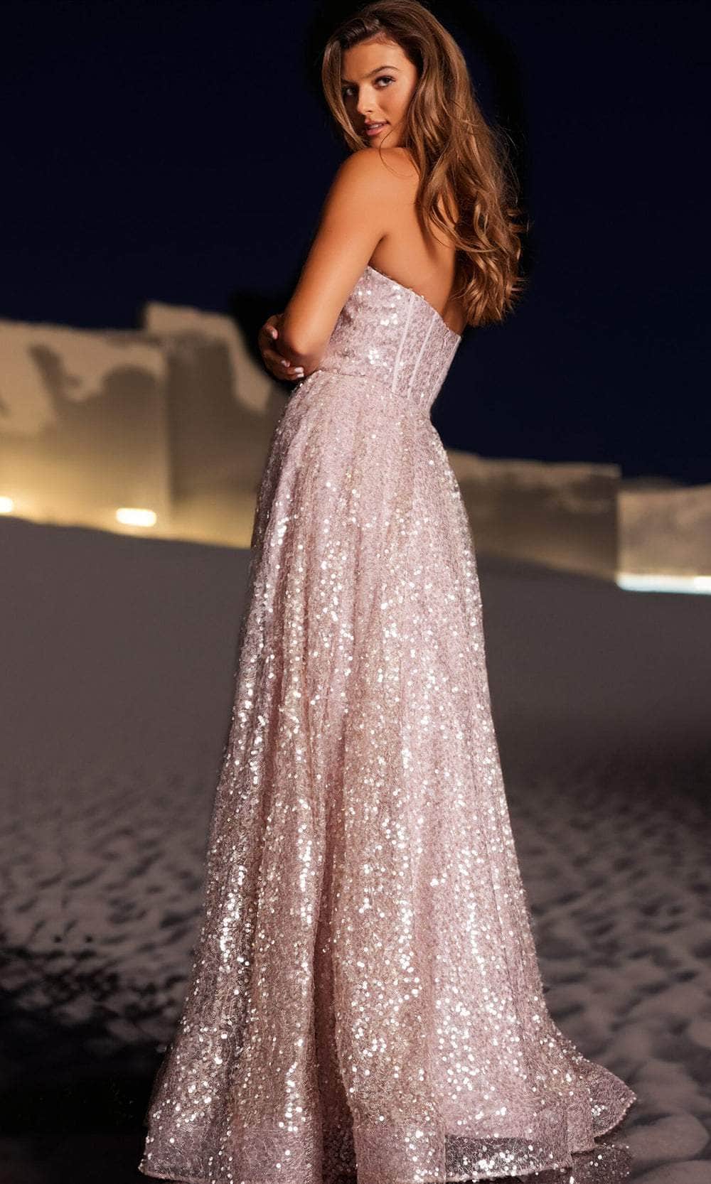 Jovani 38607 - Corset Sequins Prom Dress - Image 2