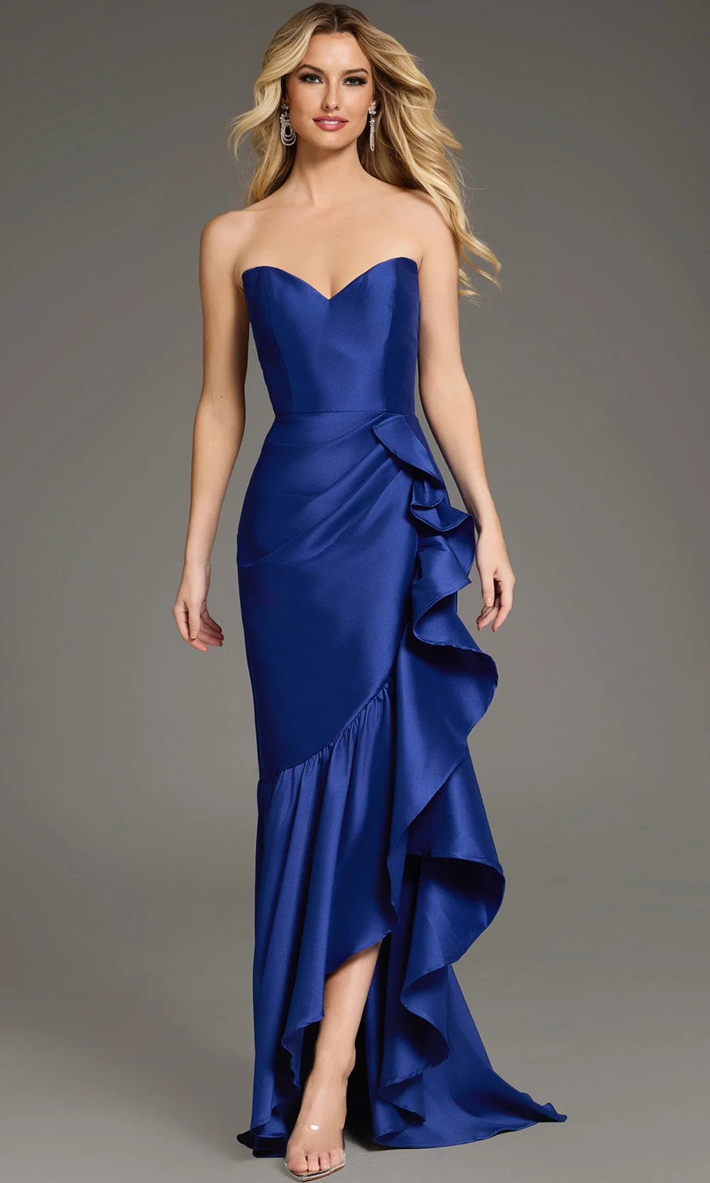 Jovani 39265 - Sweetheart Asymmetrical Ruffle Evening Gown - Image 4