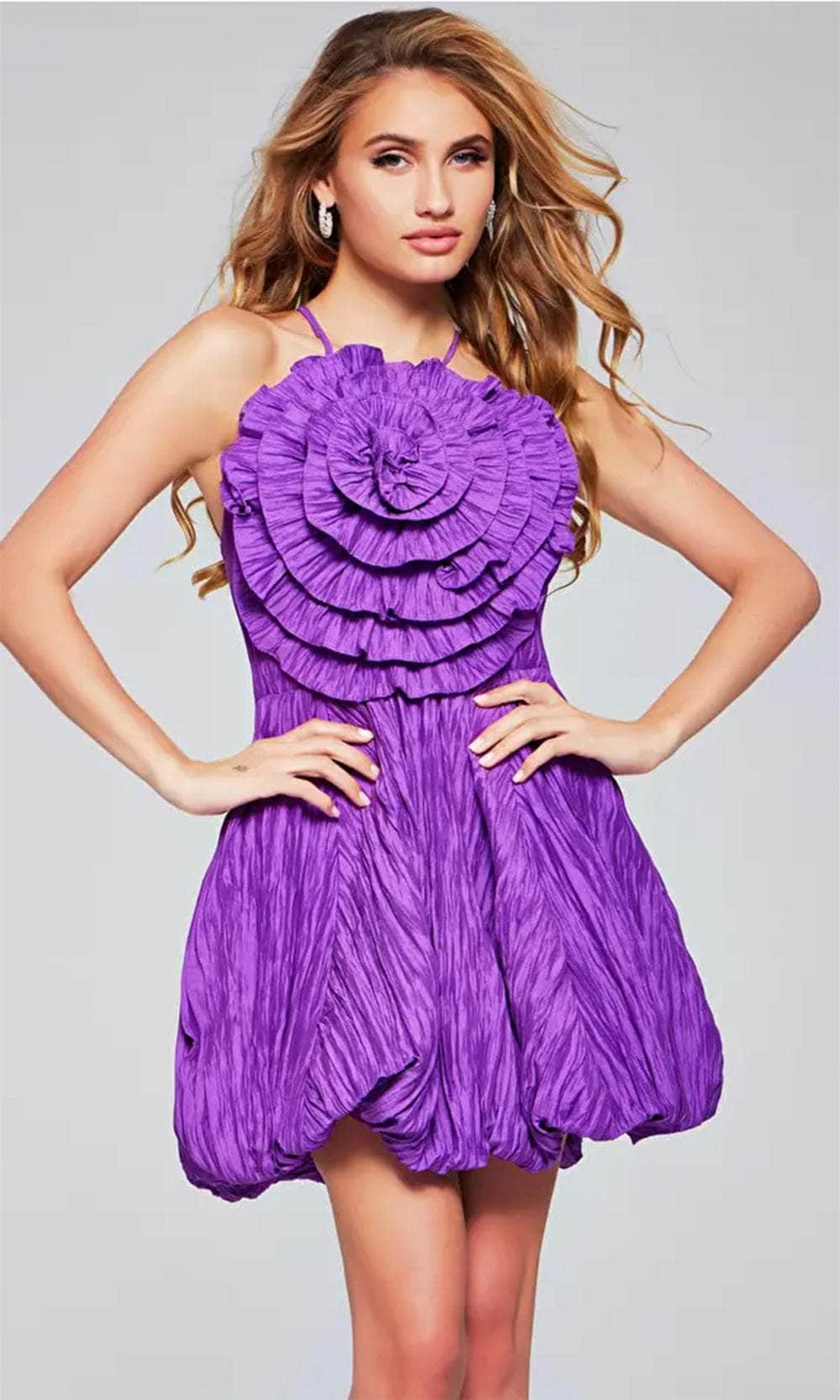 Jovani 39741 - Ruffled Halter Cocktail Dress