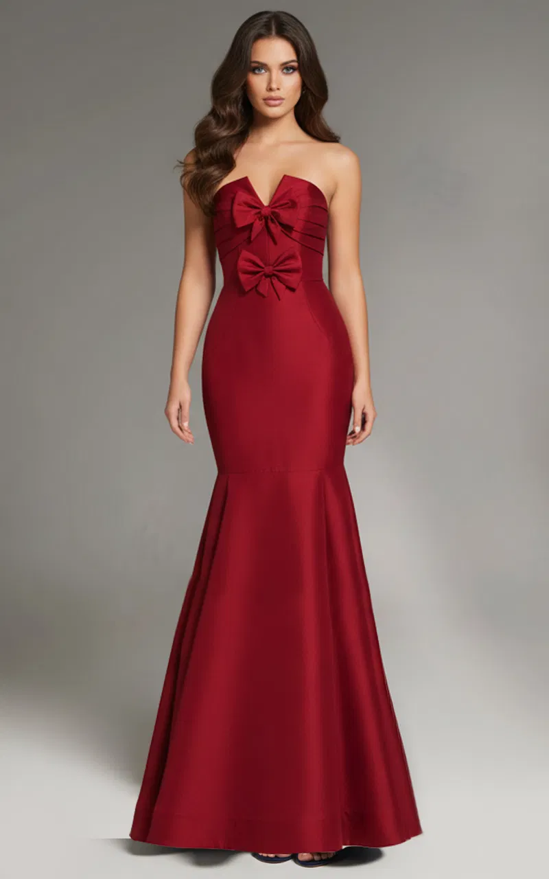 Jovani 39872 - Bow Accent Strapless Mermaid Gown - Image 5