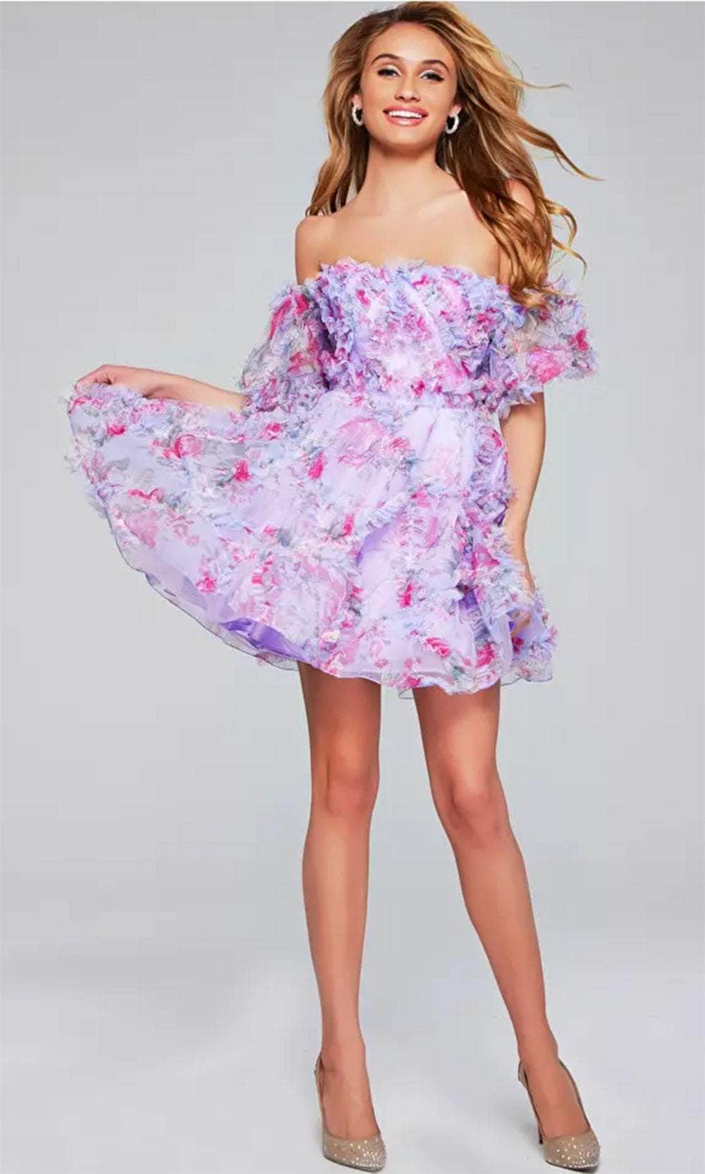 Jovani 40330 - Strapless Ruffle Detailed Cocktail Dress - Image 3