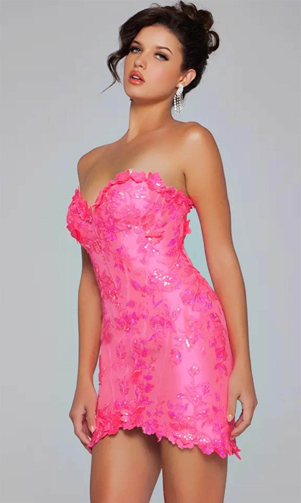 Jovani 40380 - Strapless Sequin Lace Cocktail Dress - Image 3