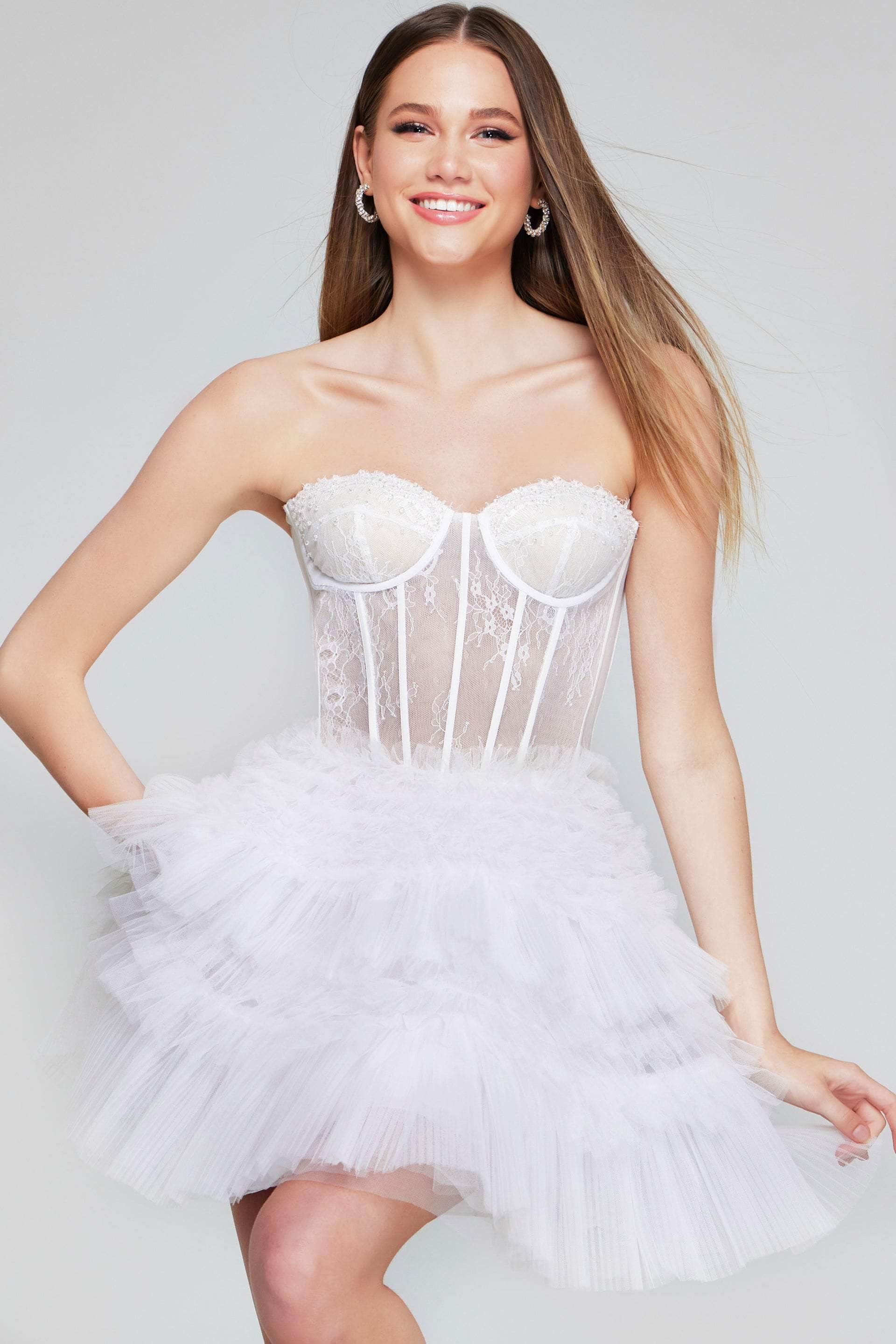 Jovani 40580 - Lace Sweetheart Cocktail Dress - Image 3